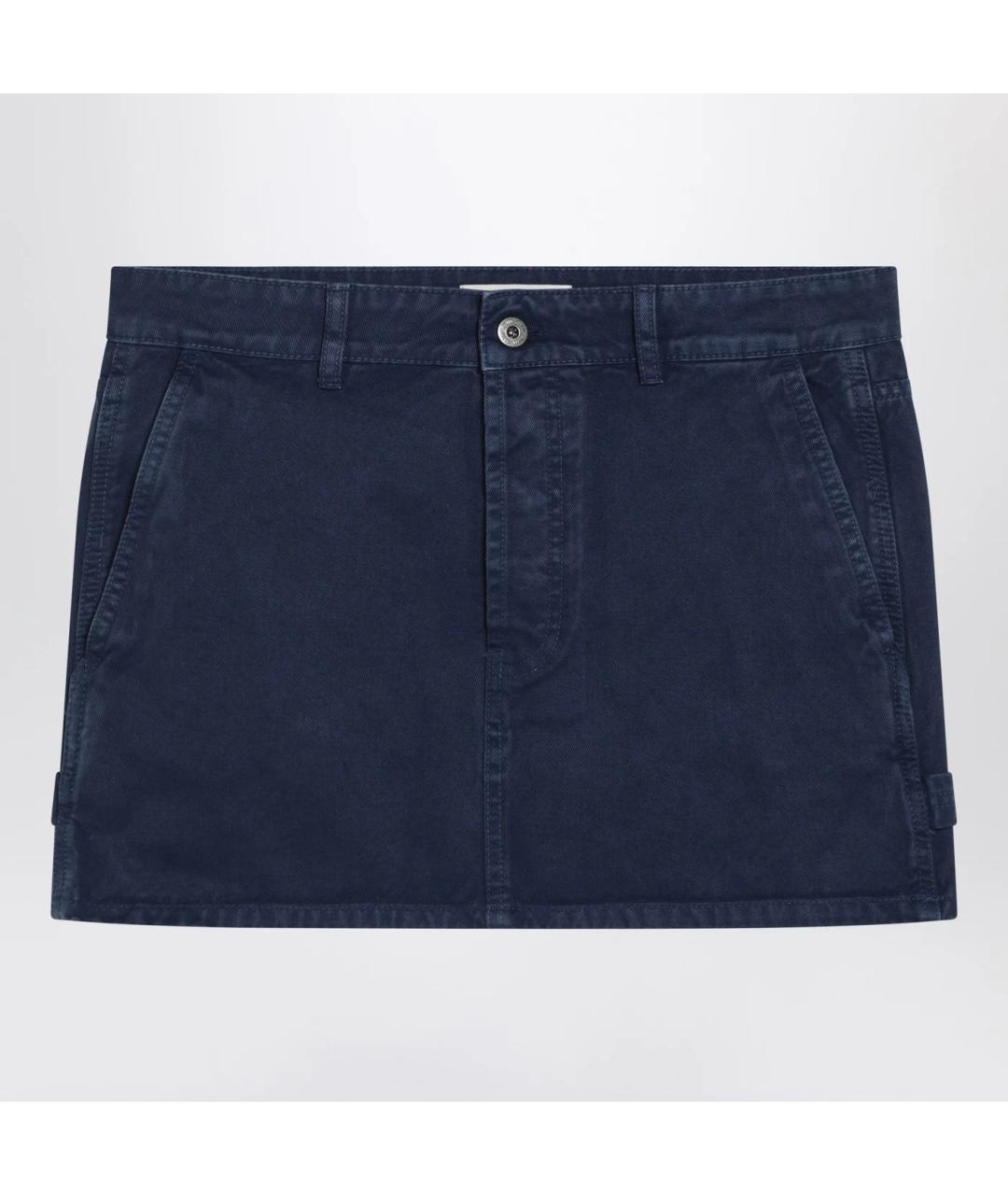 MIU MIU Синяя хлопковая юбка мини, фото 3