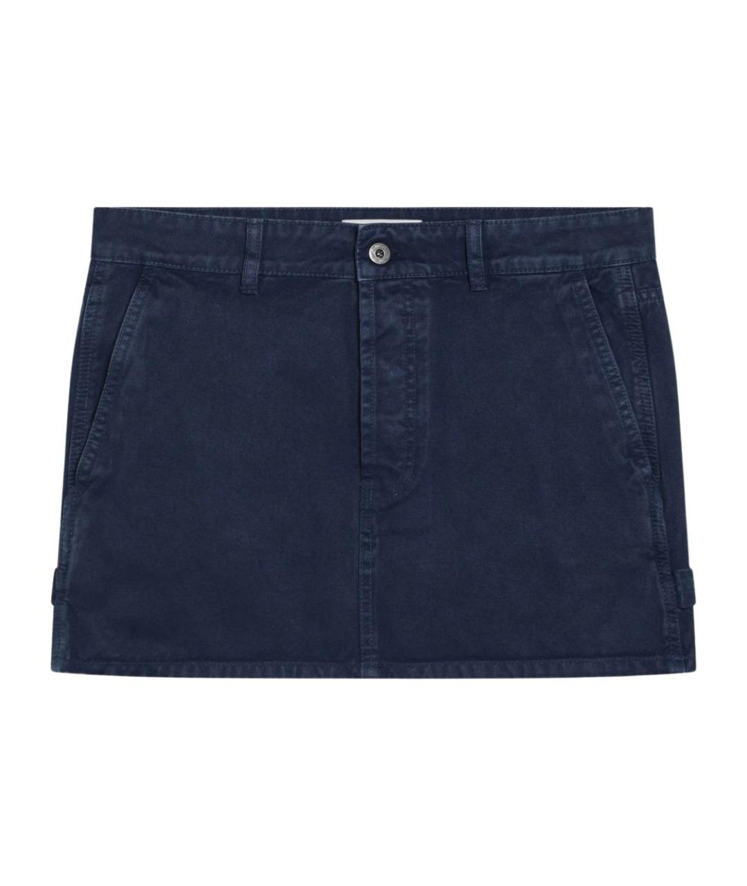 MIU MIU Синяя хлопковая юбка мини, фото 1