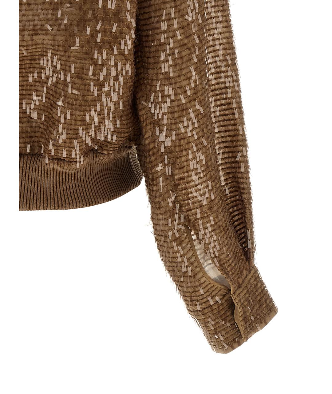 BRUNELLO CUCINELLI Коричневый шелковый кардиган, фото 4