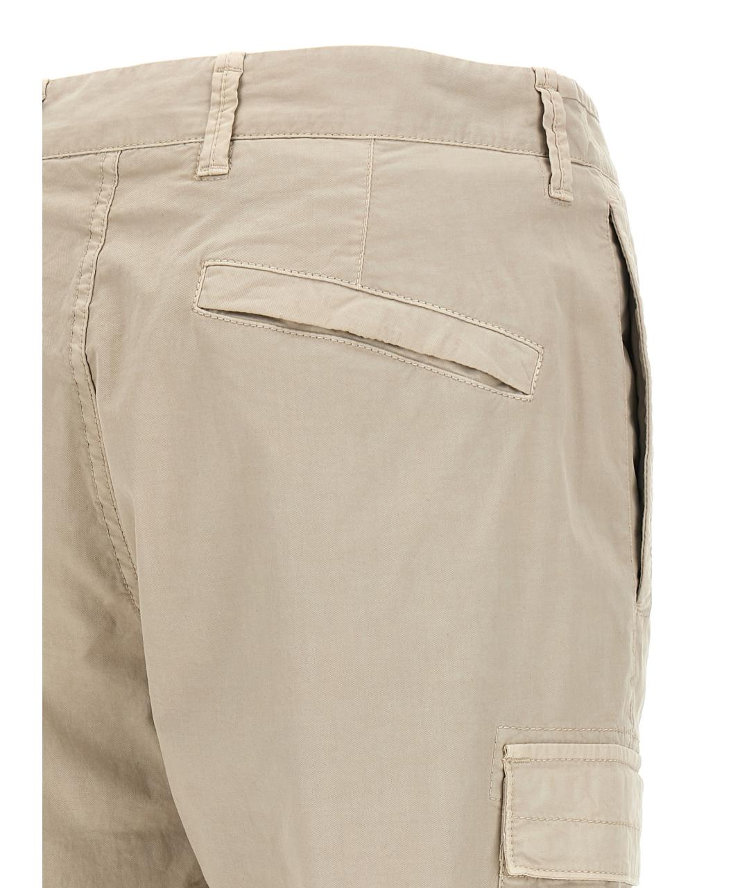 STONE ISLAND Бежевые хлопковые повседневные брюки, фото 4