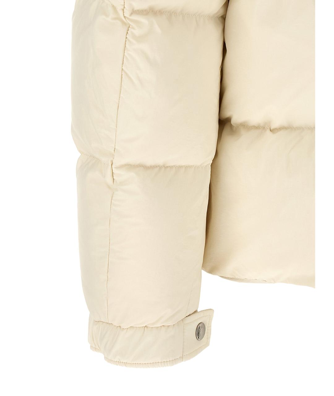 MONCLER Бежевый полиамидовый пуховик, фото 4