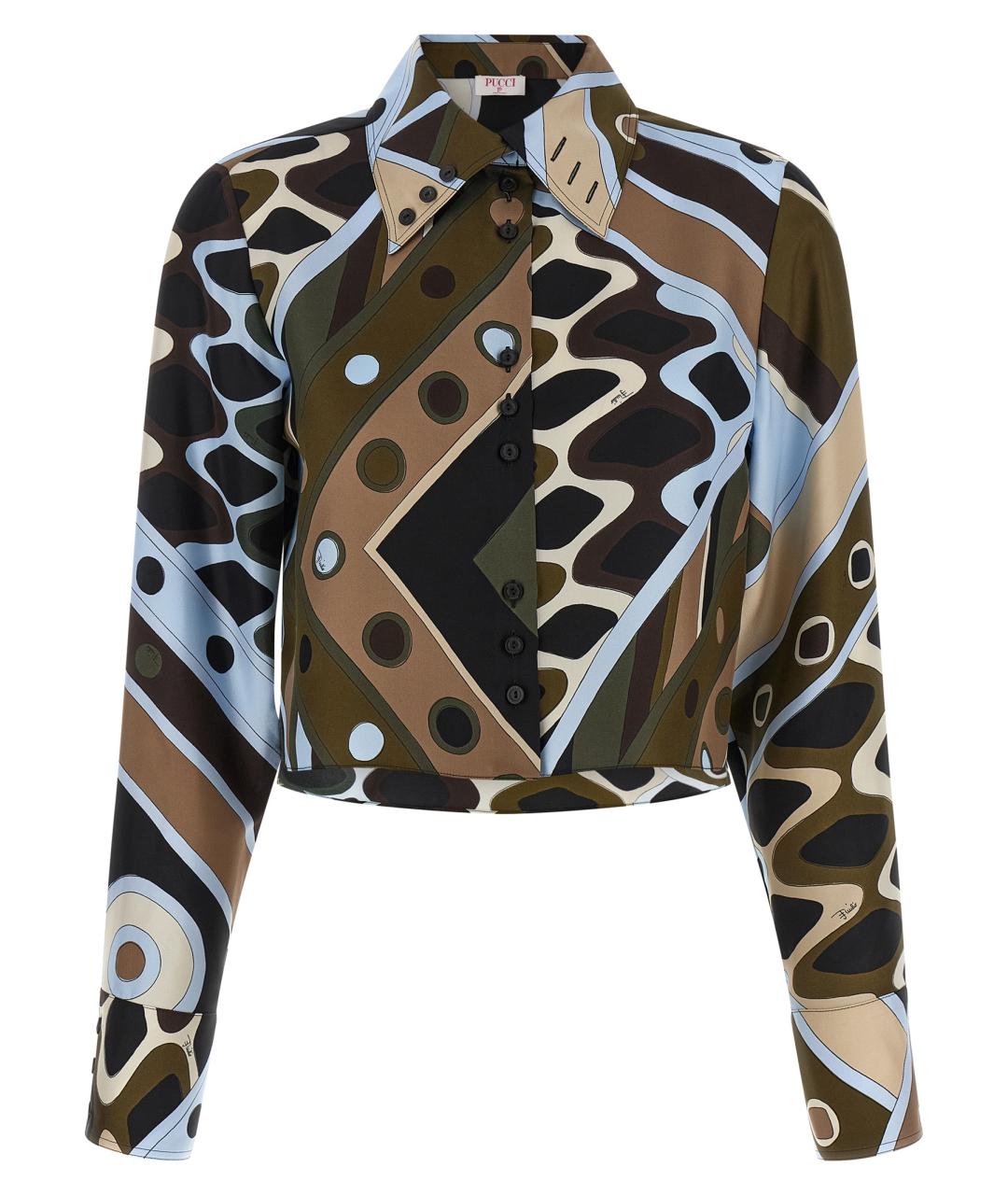 EMILIO PUCCI Мульти шелковая рубашка, фото 1