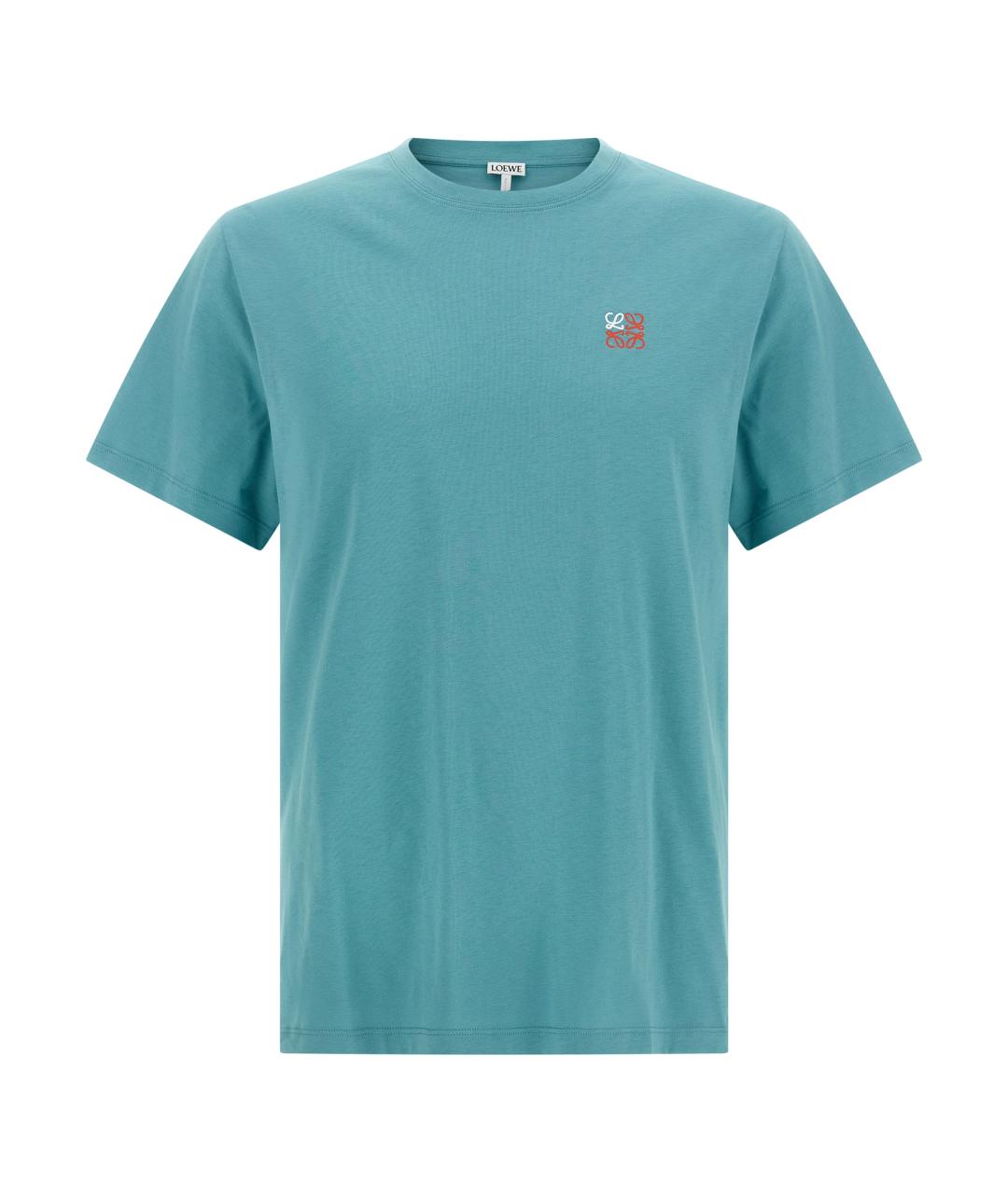 LOEWE Голубая хлопковая футболка, фото 1