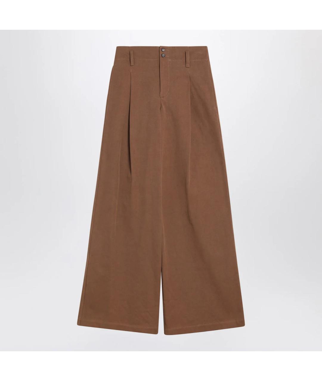CHLOE Коричневые хлопковые брюки широкие, фото 3