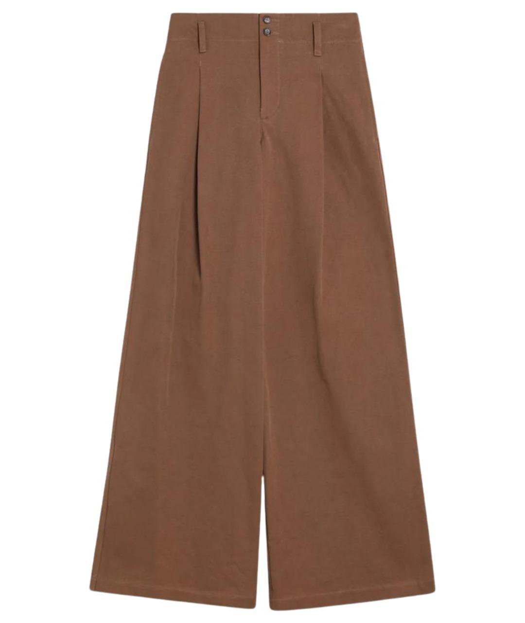 CHLOE Коричневые хлопковые брюки широкие, фото 1