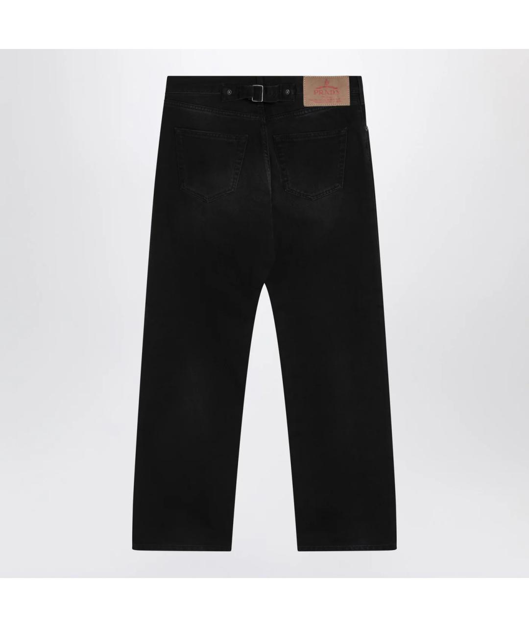 PRADA Черные хлопковые прямые джинсы, фото 2