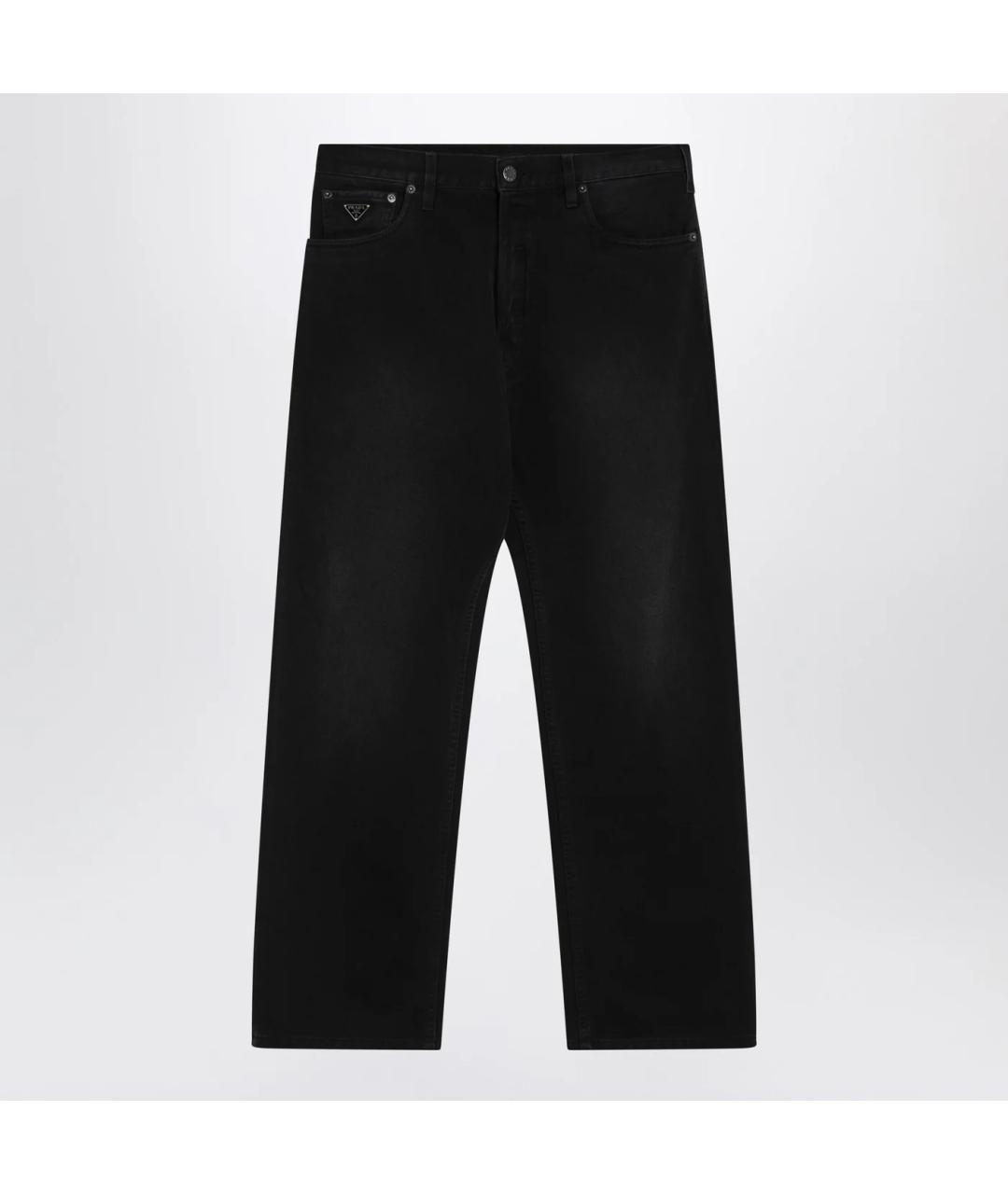 PRADA Черные хлопковые прямые джинсы, фото 3