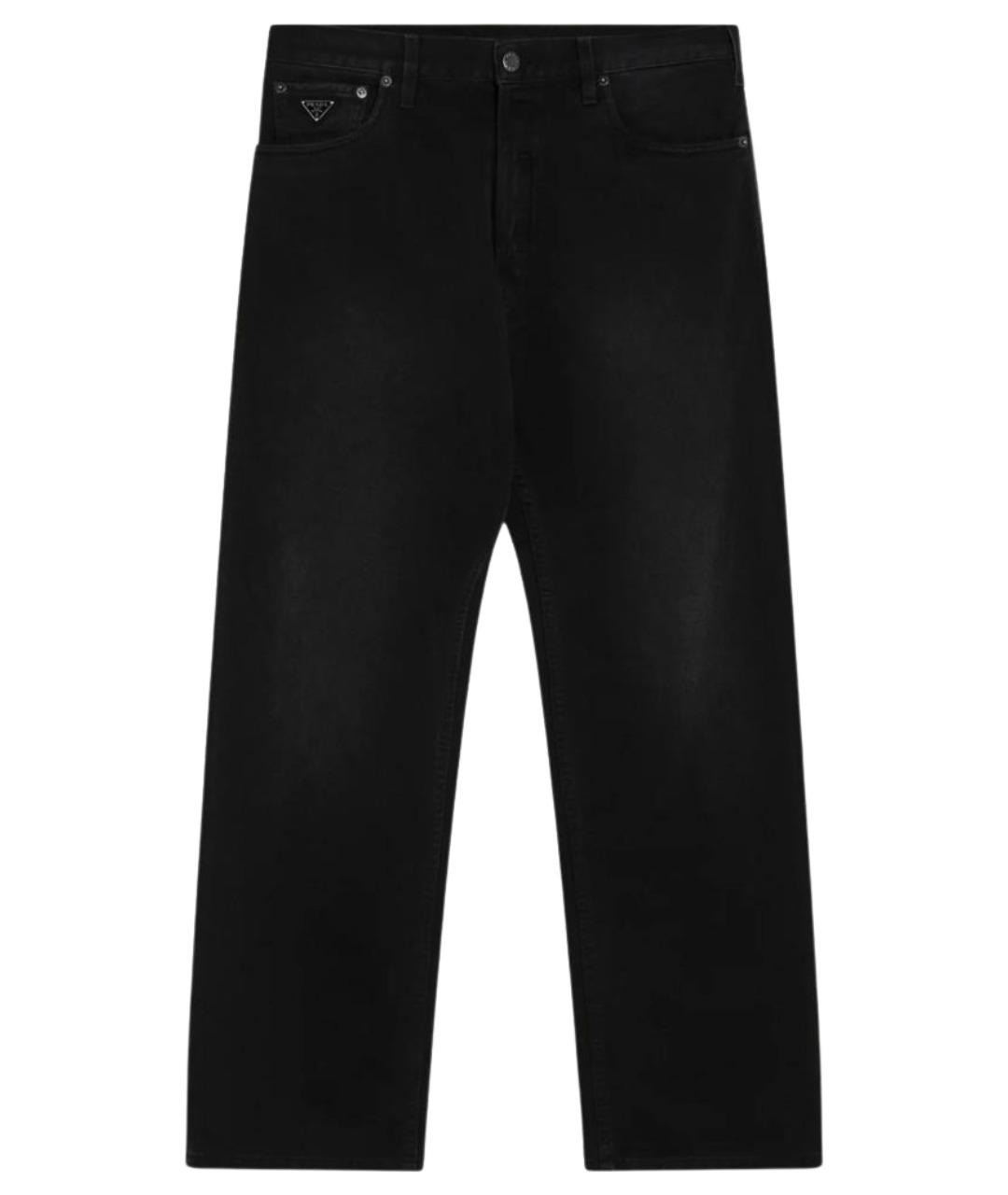 PRADA Черные хлопковые прямые джинсы, фото 1