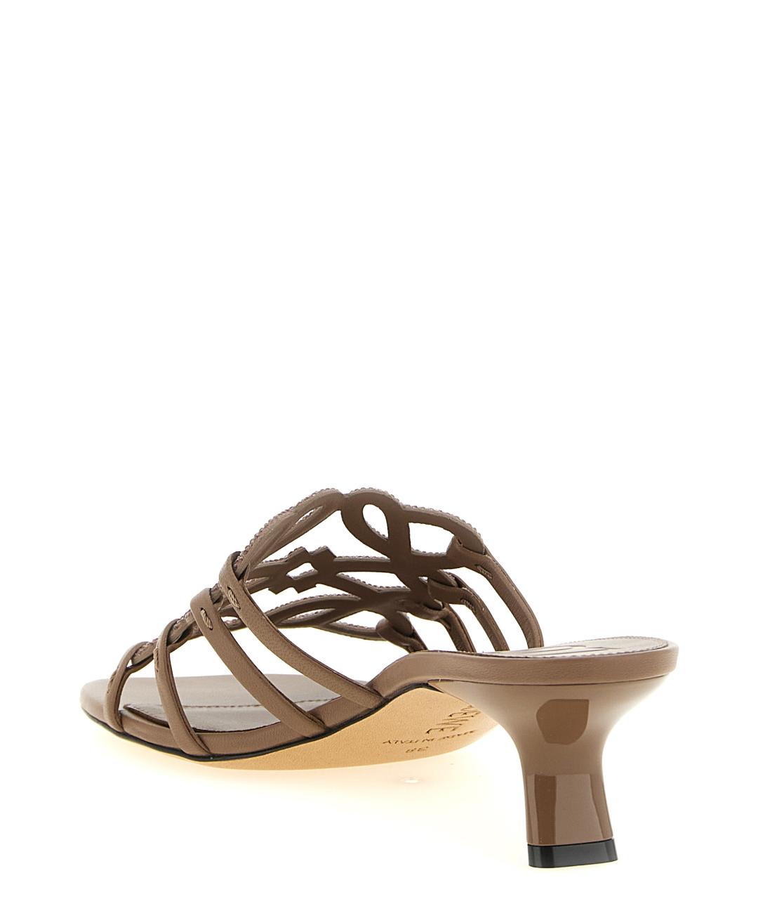 LOEWE Коричневые кожаные босоножки, фото 3