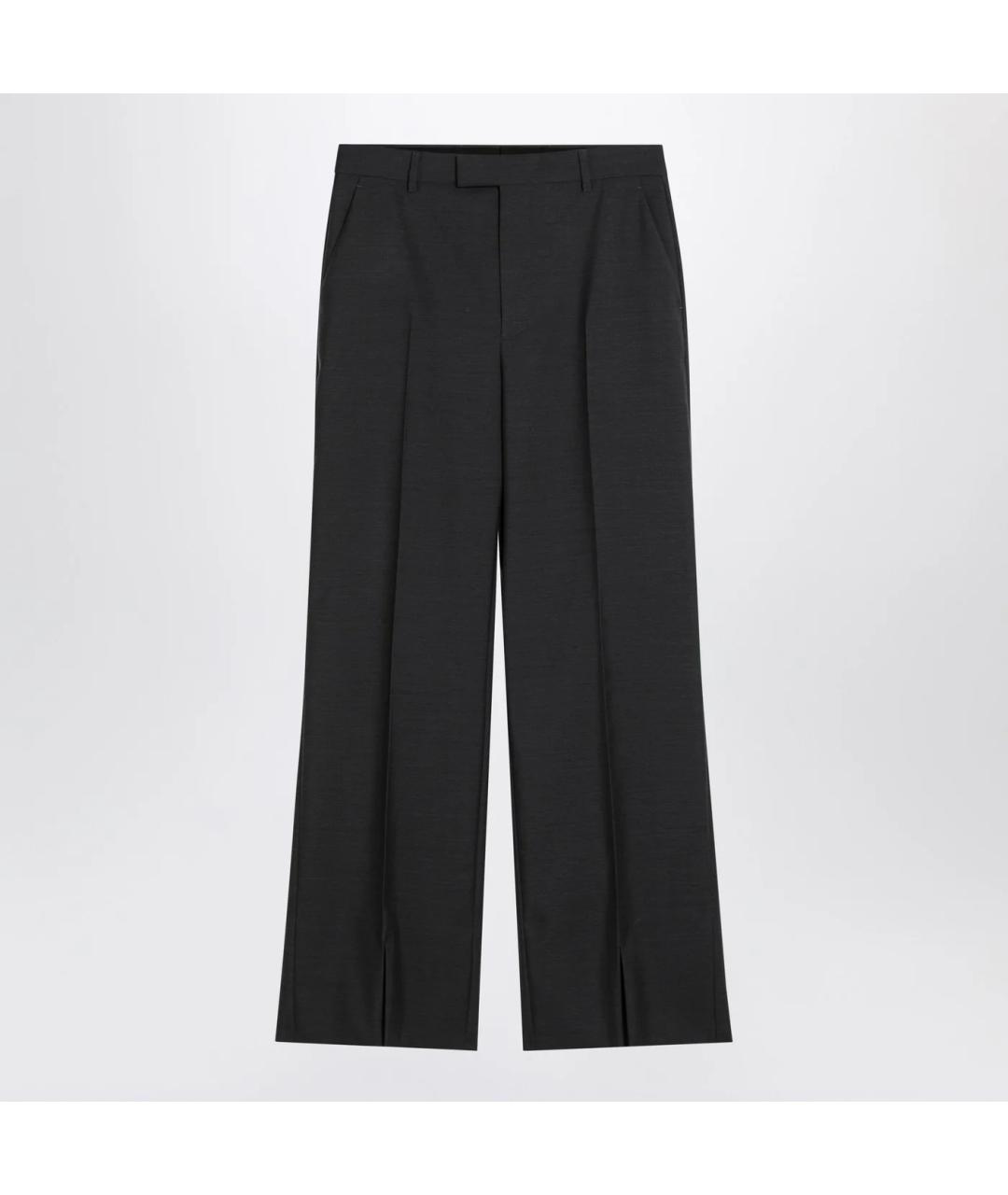 GUCCI Антрацитовые шерстяные прямые брюки, фото 3