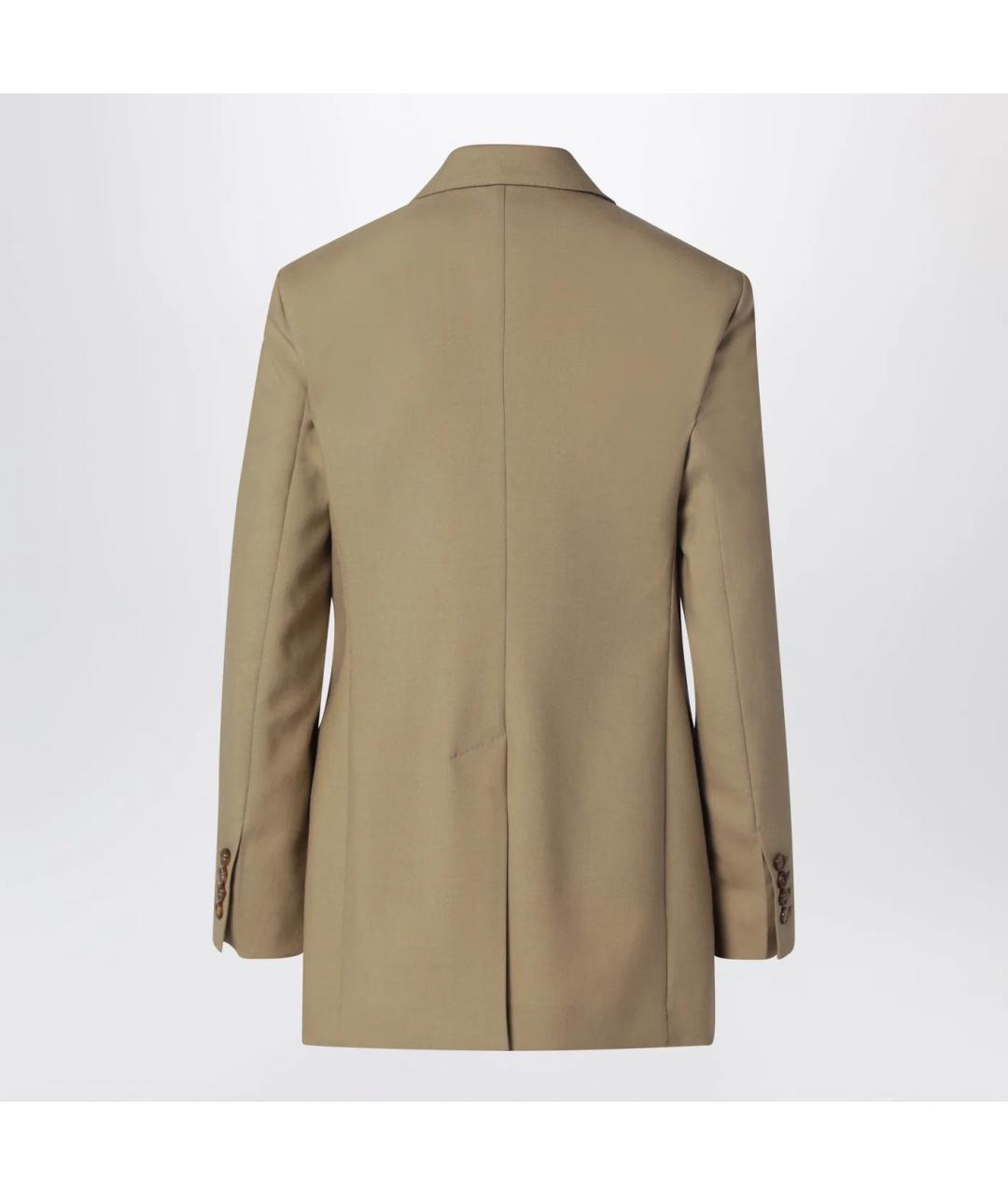 MAX MARA Бежевый шерстяной жакет/пиджак, фото 2