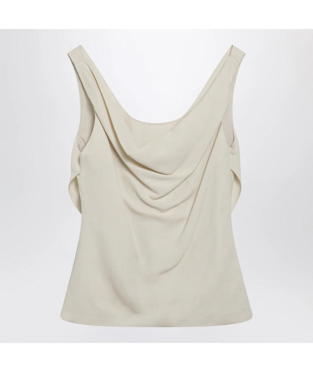 BRUNELLO CUCINELLI Бежевая вискозная майка, фото 3
