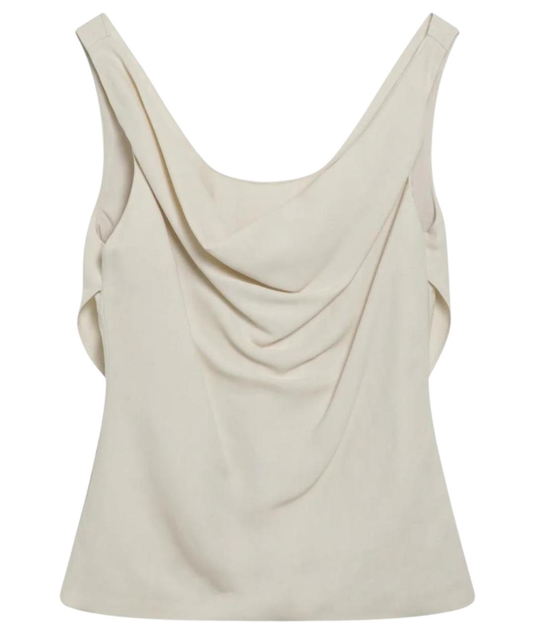 BRUNELLO CUCINELLI Бежевая вискозная майка, фото 1