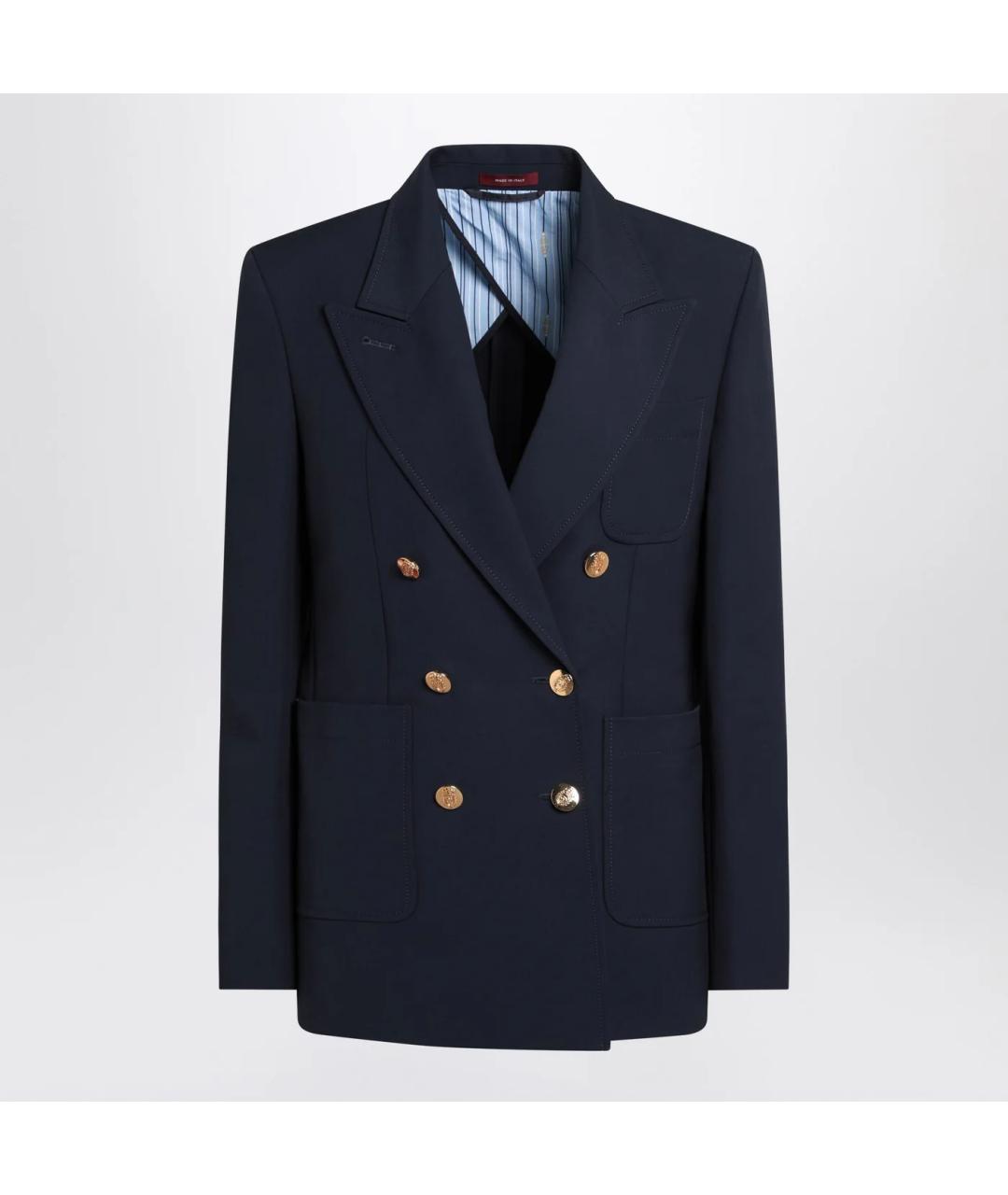 GUCCI Синий хлопковый жакет/пиджак, фото 3