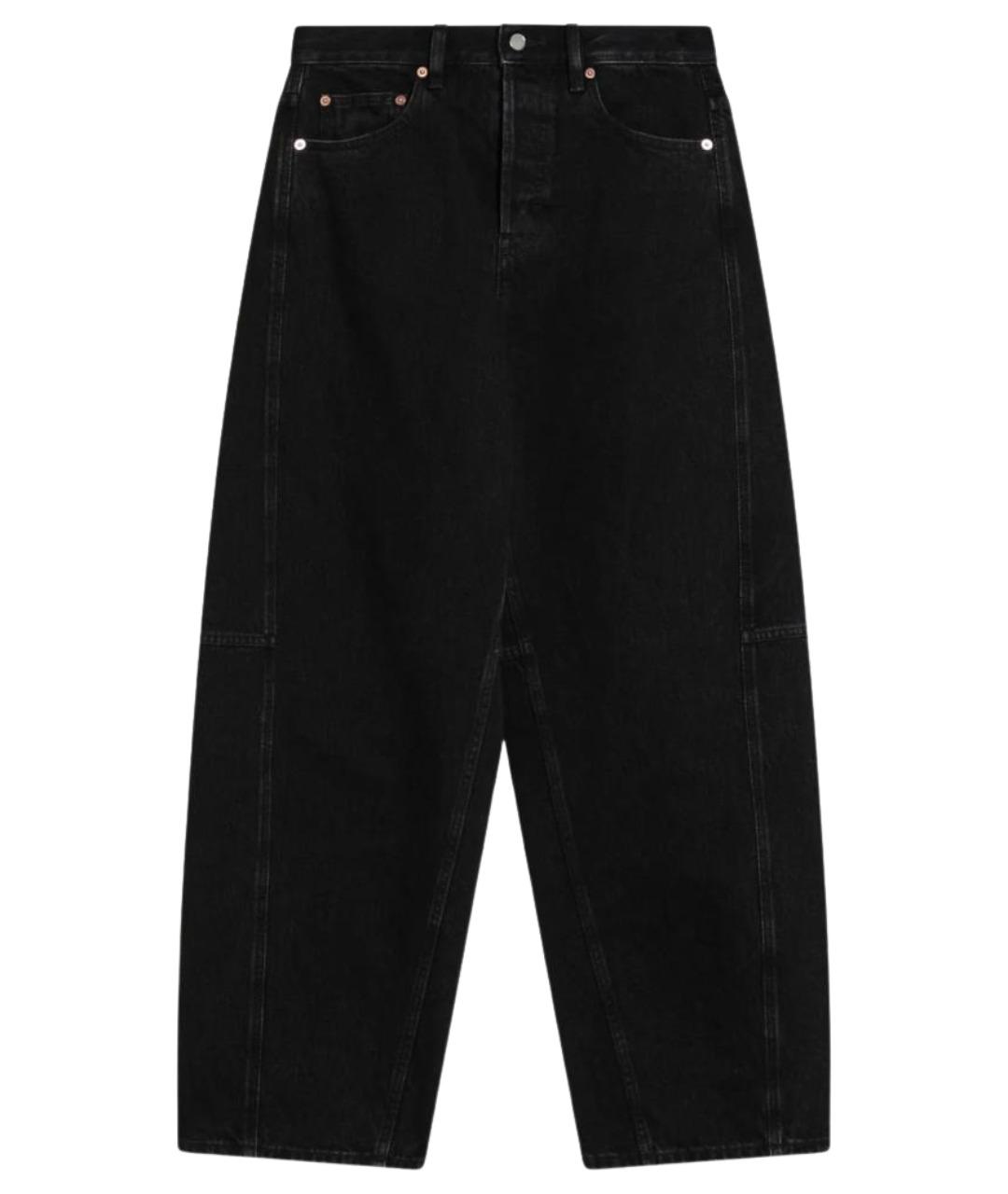 GUCCI Черные хлопковые прямые джинсы, фото 1