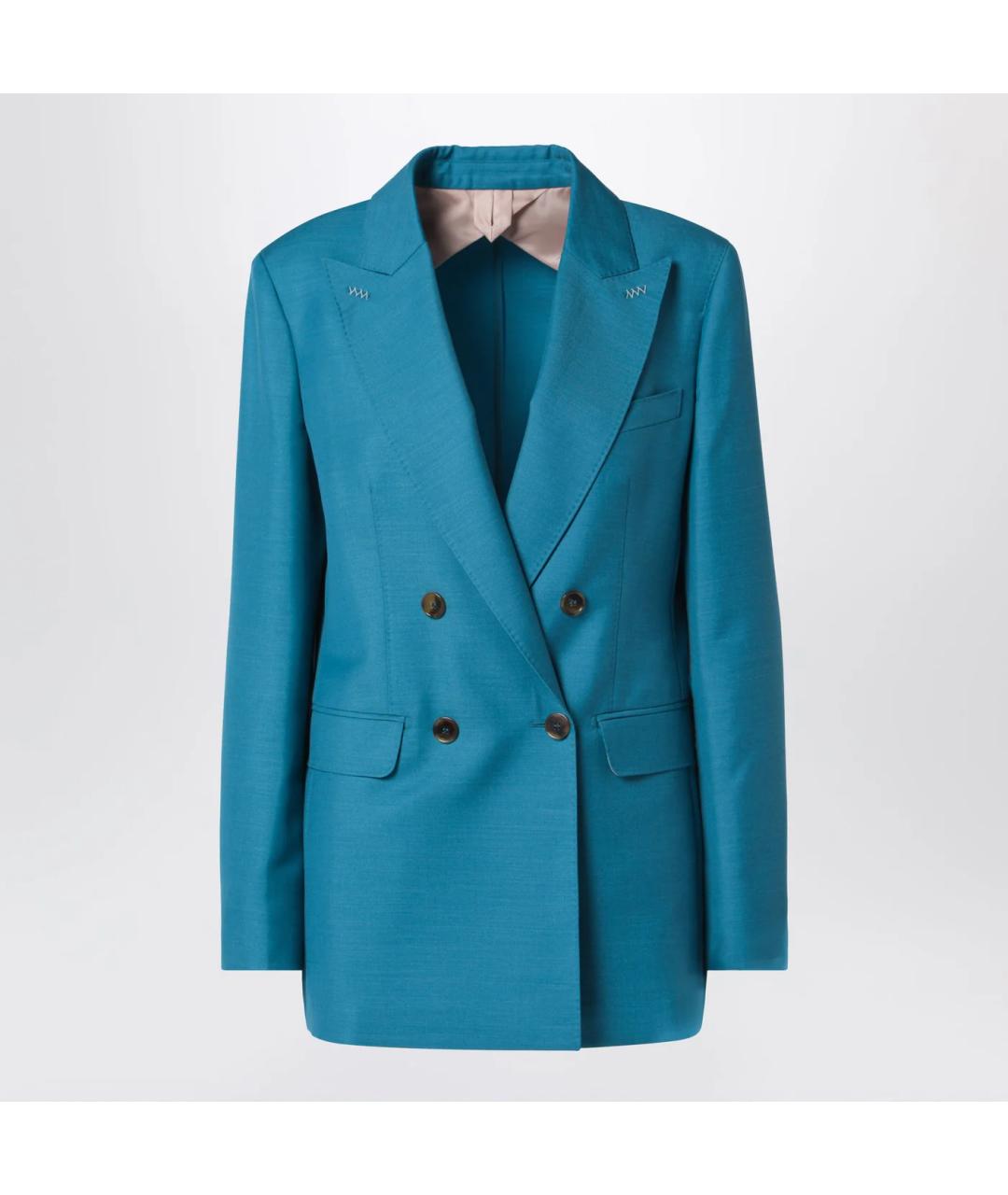 MAX MARA Бирюзовый шерстяной жакет/пиджак, фото 3