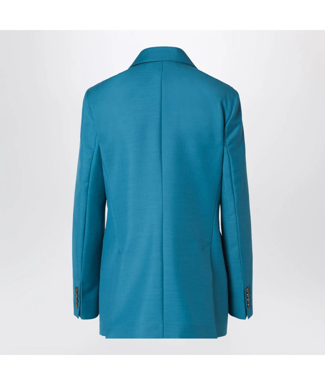 MAX MARA Бирюзовый шерстяной жакет/пиджак, фото 2