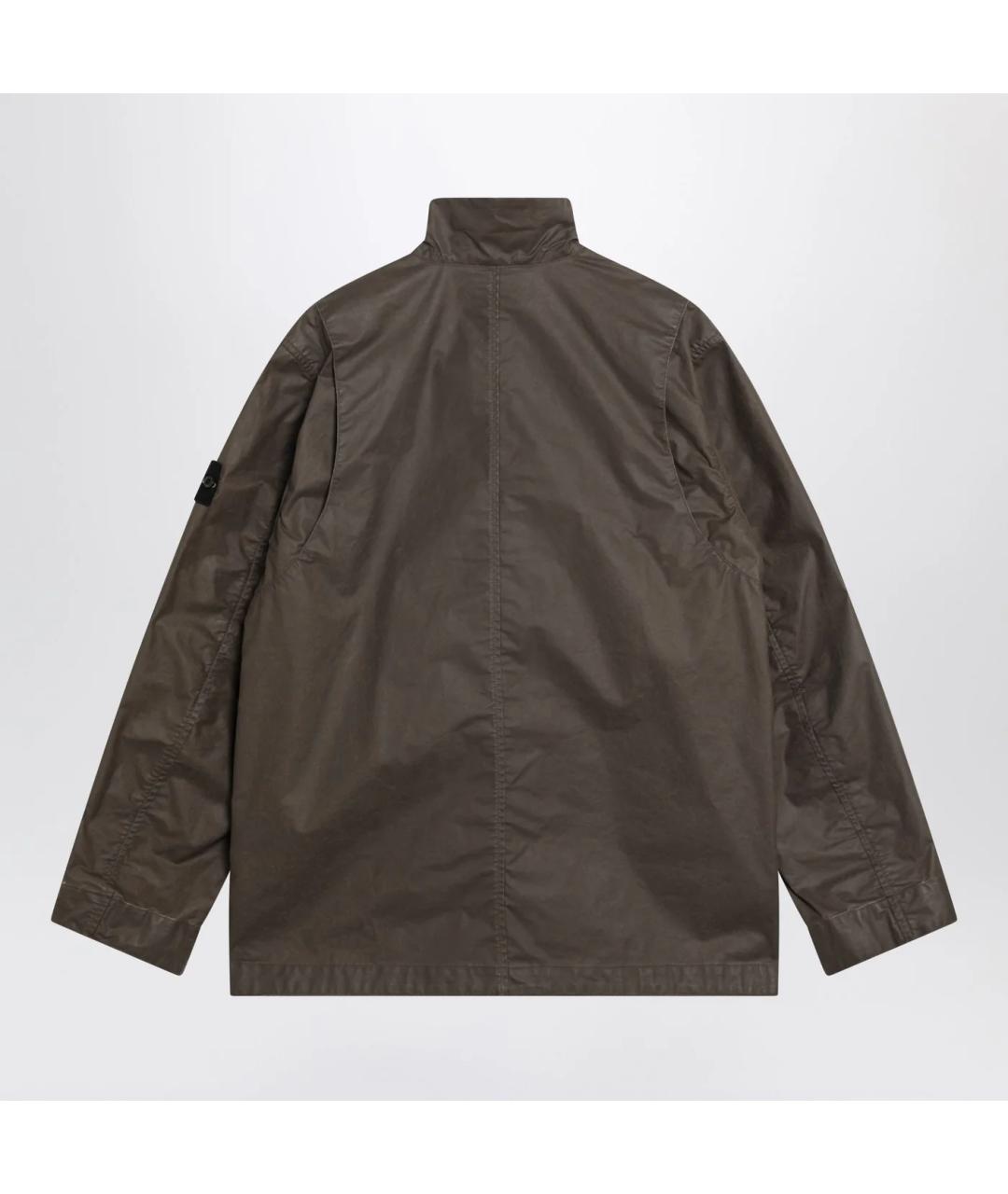 STONE ISLAND Коричневая хлопковая куртка, фото 2