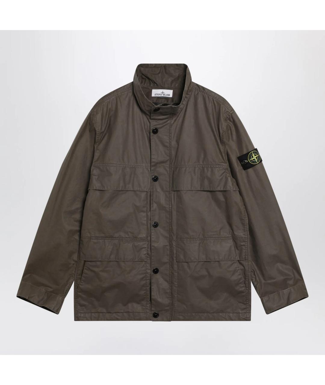 STONE ISLAND Коричневая хлопковая куртка, фото 3