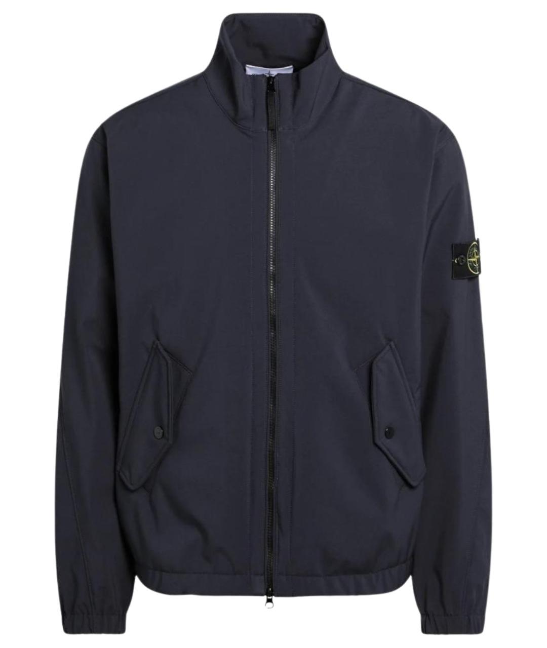 STONE ISLAND Темно-синяя полиэстеровая куртка, фото 1