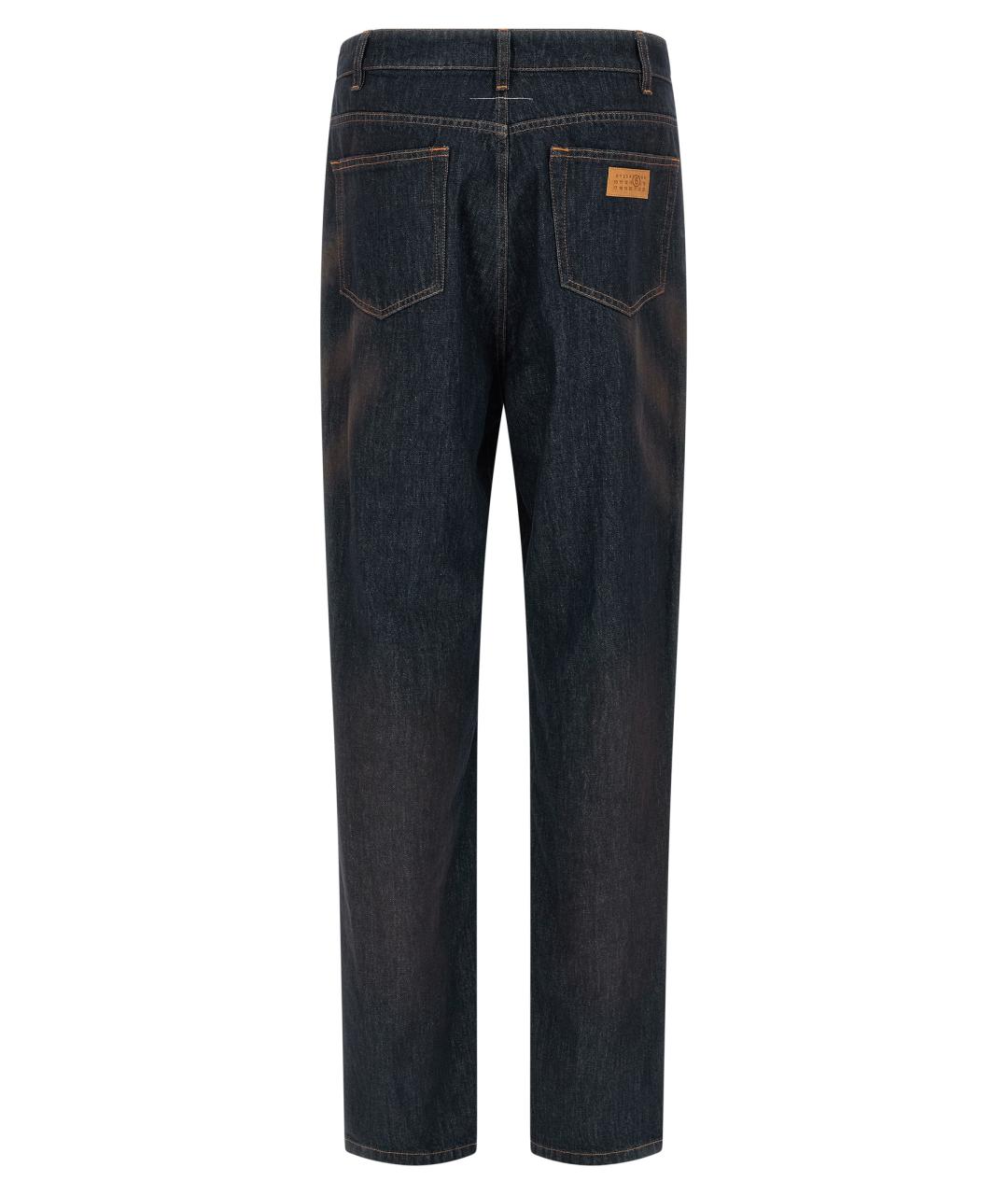 MM6 MAISON MARGIELA Синие хлопковые прямые джинсы, фото 2