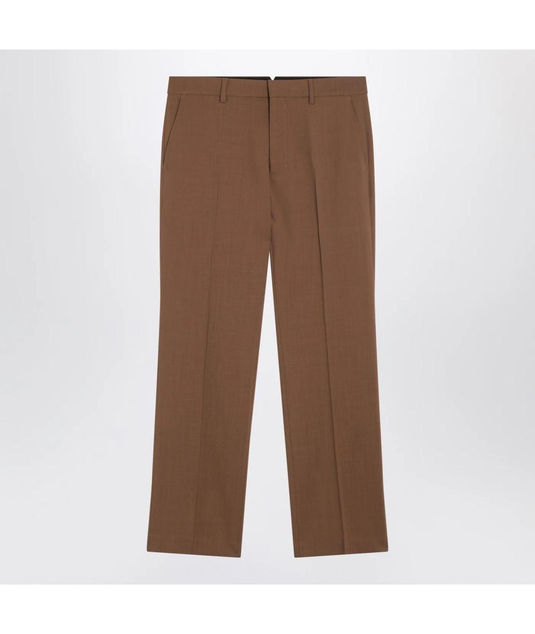 Ami Paris Коричневые шерстяные классические брюки, фото 3