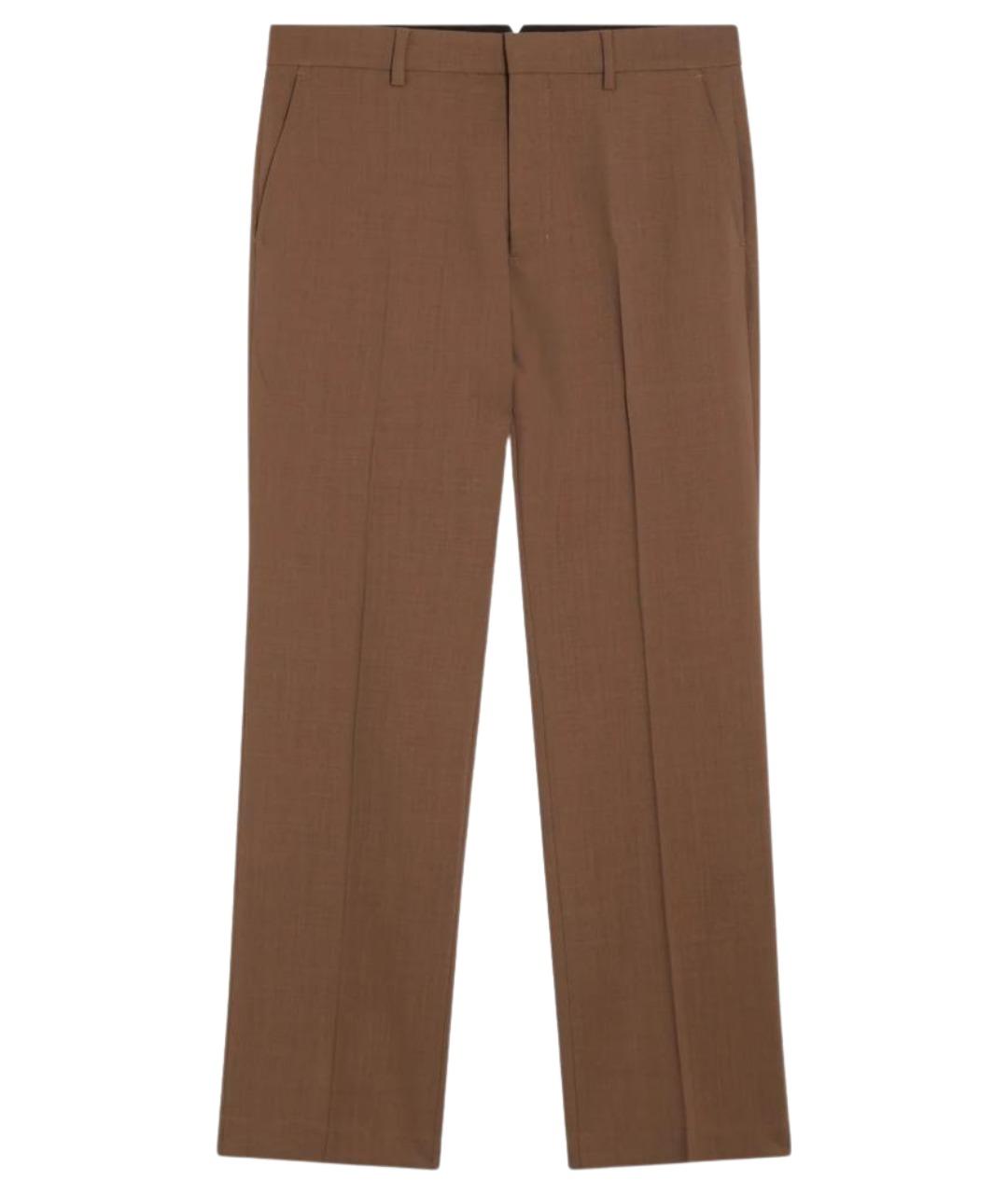 Ami Paris Коричневые шерстяные классические брюки, фото 1