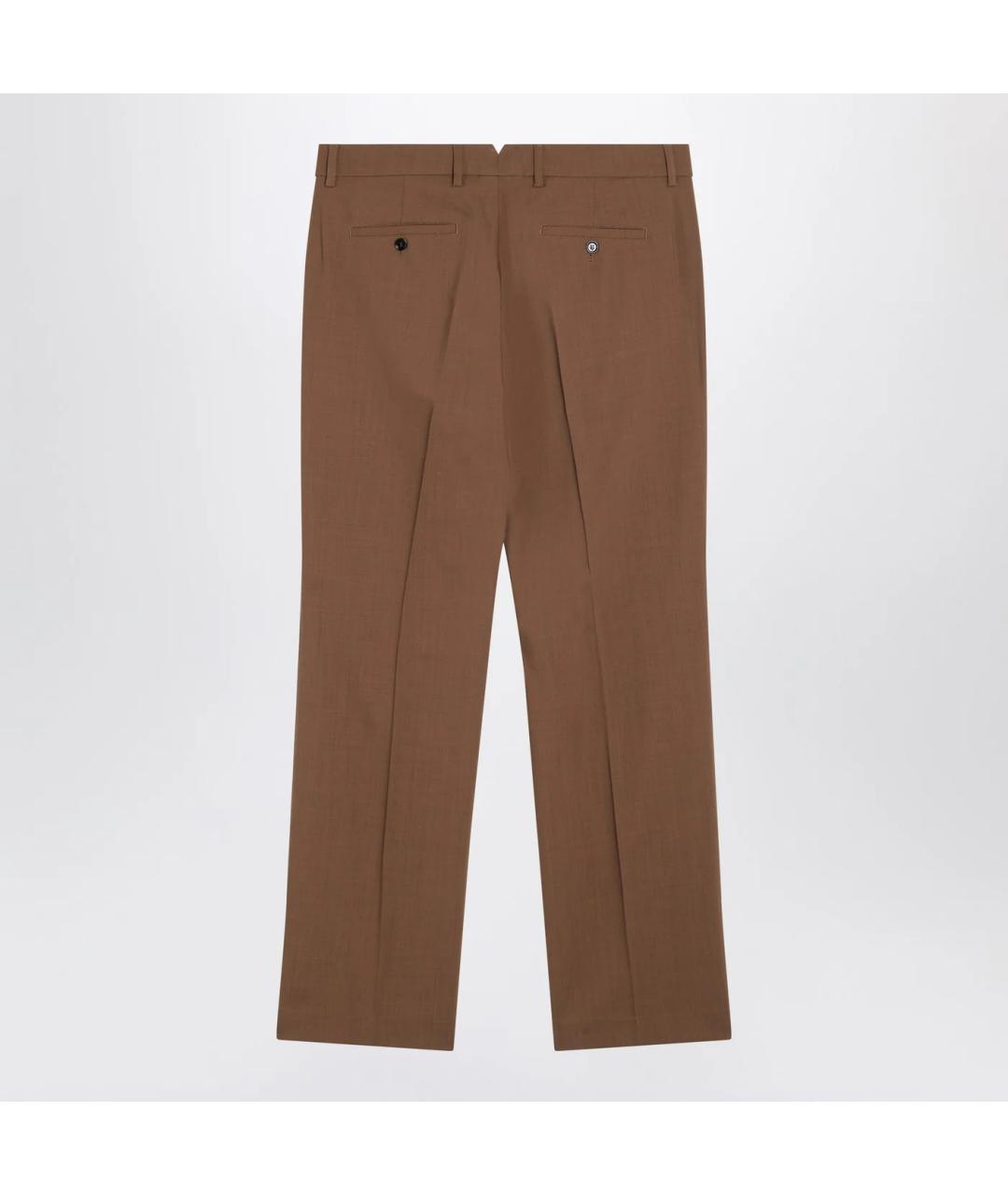 Ami Paris Коричневые шерстяные классические брюки, фото 2