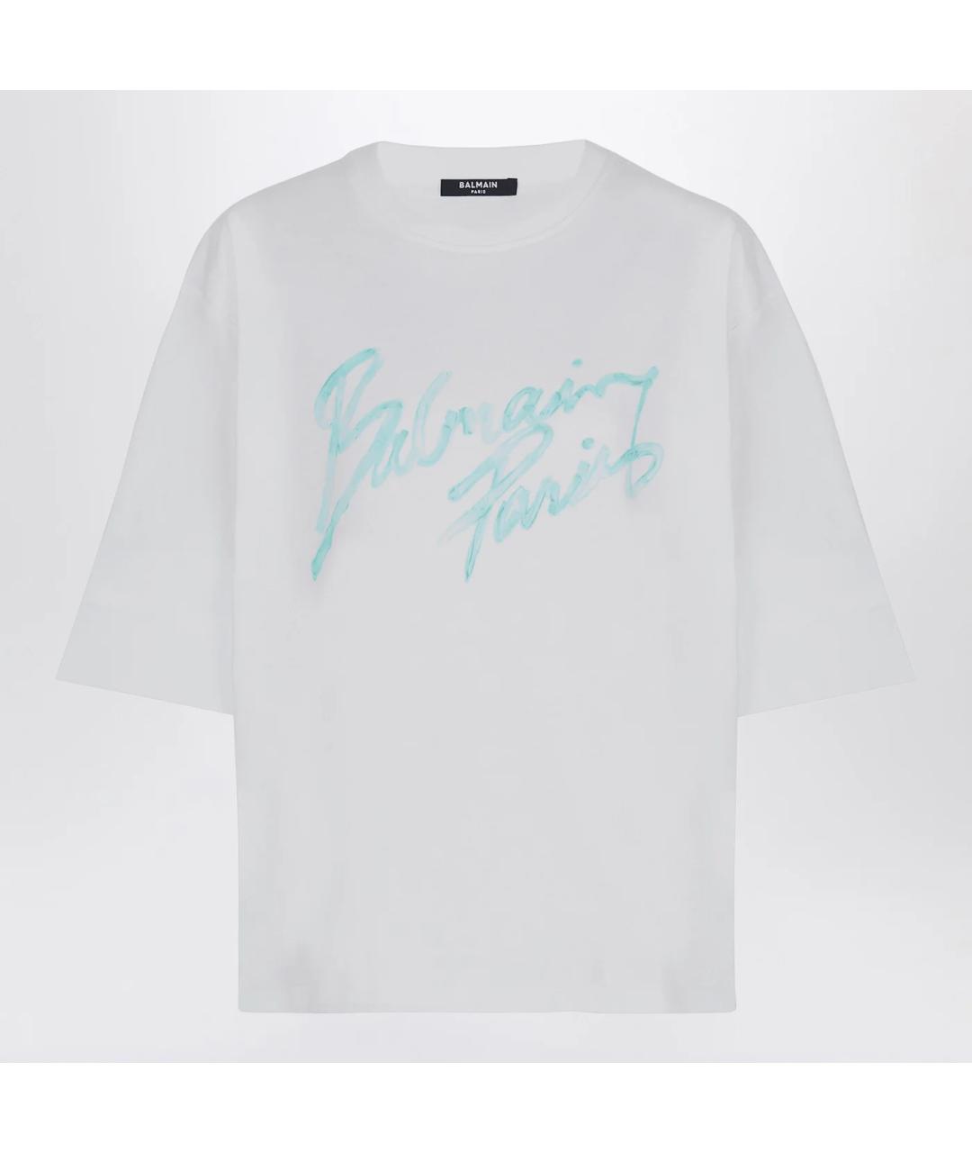 BALMAIN Белая хлопковая футболка, фото 3