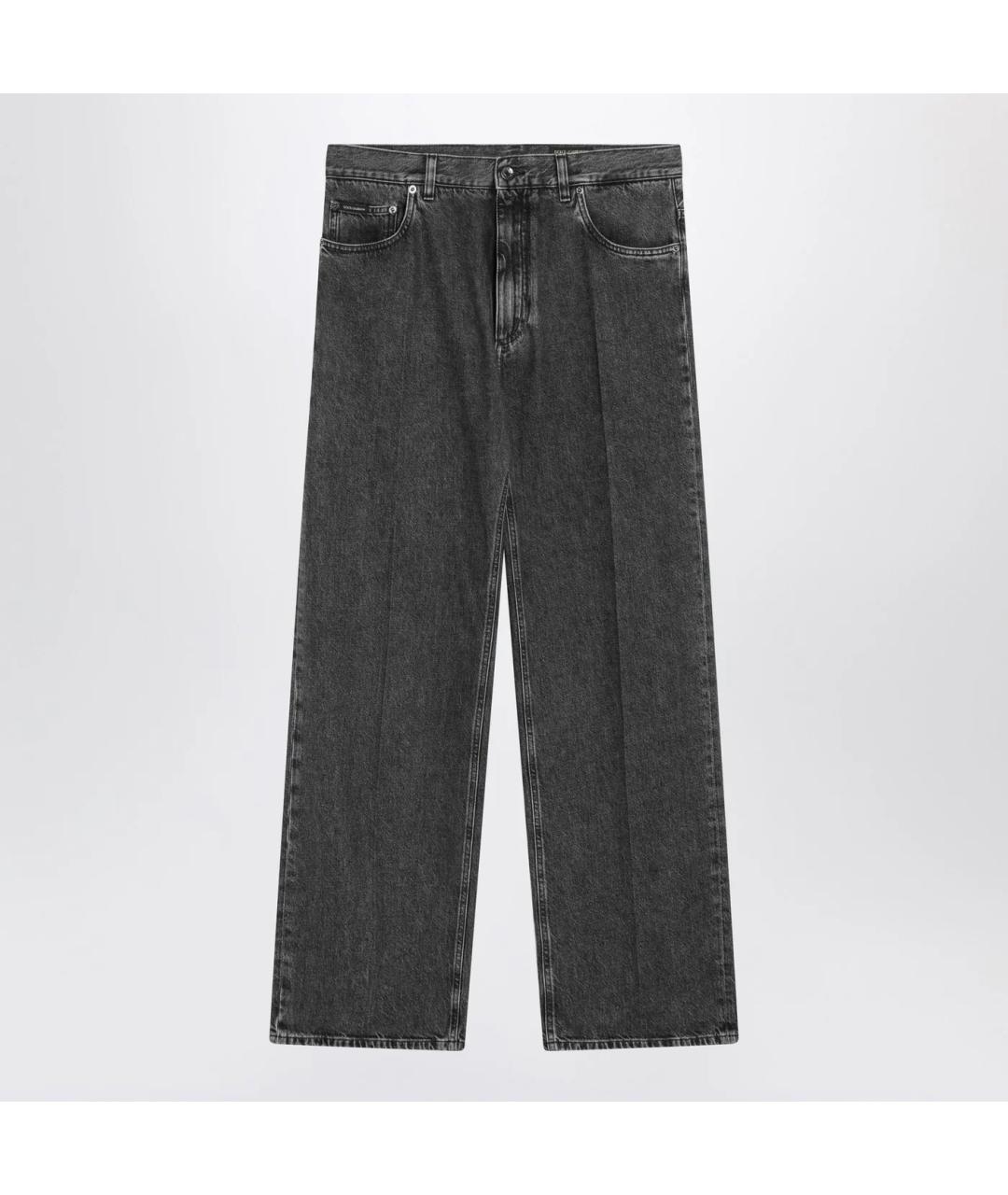 DOLCE&GABBANA Черные хлопковые прямые джинсы, фото 3