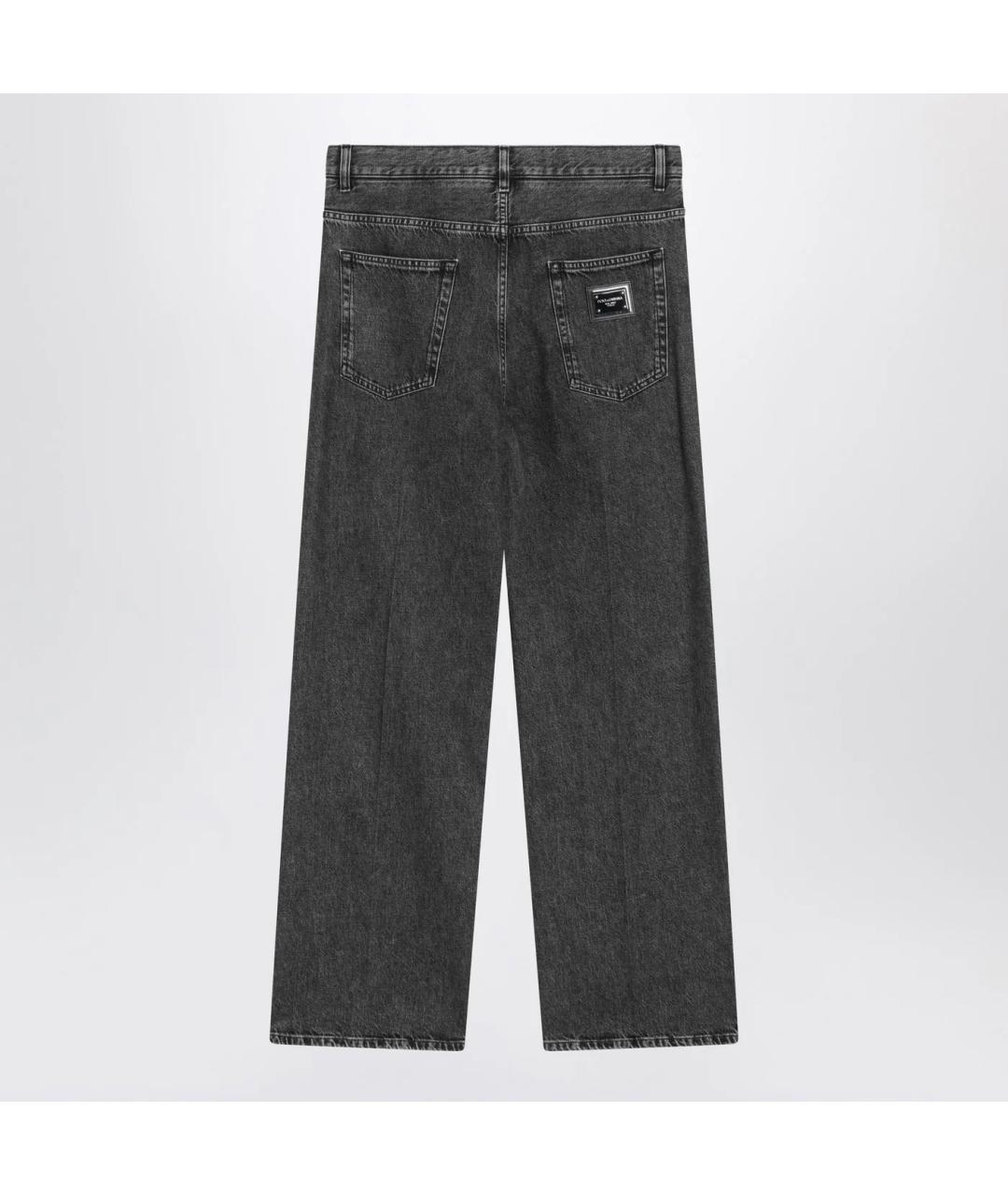 DOLCE&GABBANA Черные хлопковые прямые джинсы, фото 2