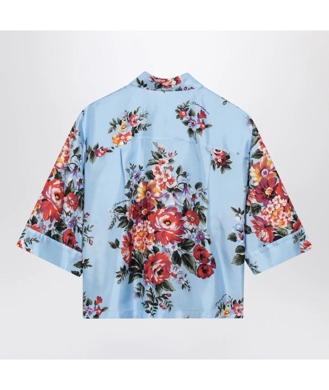 DOLCE&GABBANA Голубая шелковая рубашка, фото 2