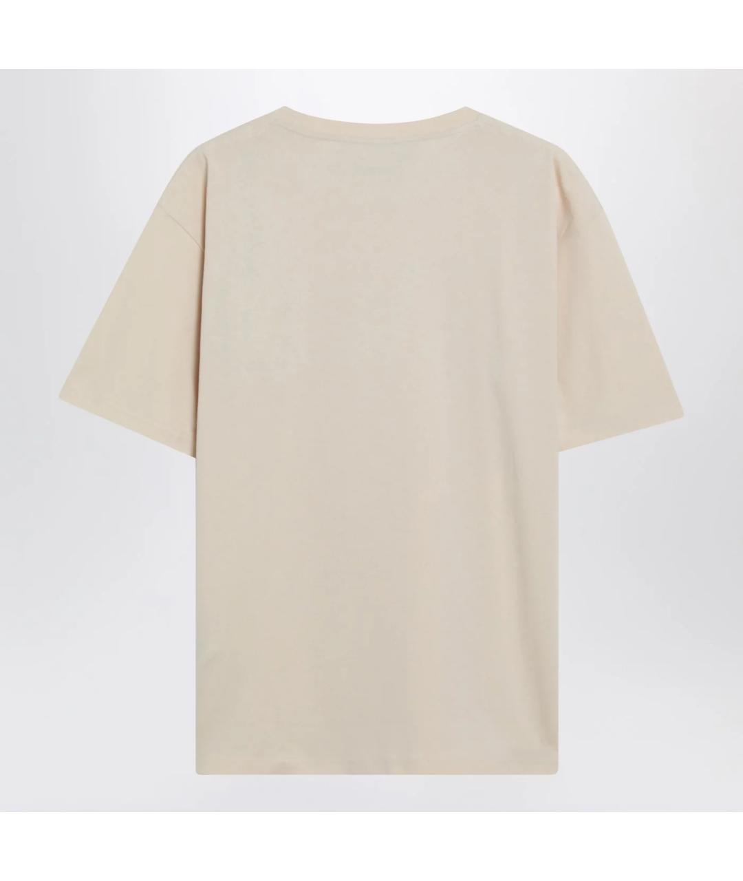 VALENTINO Бежевая хлопковая футболка, фото 2