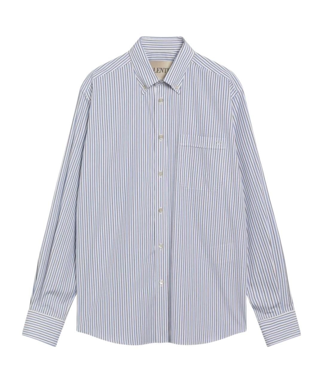 VALENTINO Голубая хлопковая кэжуал рубашка, фото 1