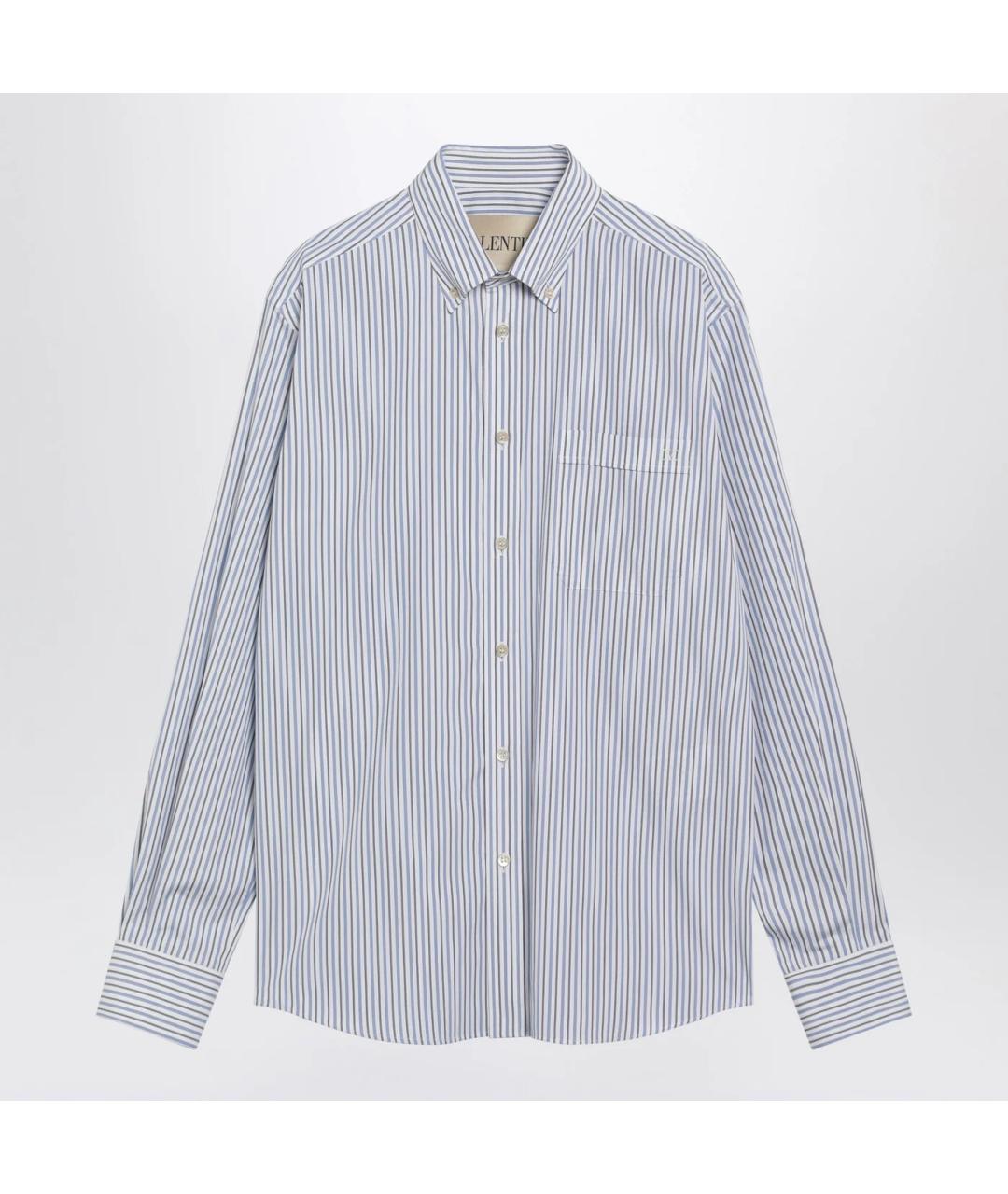 VALENTINO Голубая хлопковая кэжуал рубашка, фото 3