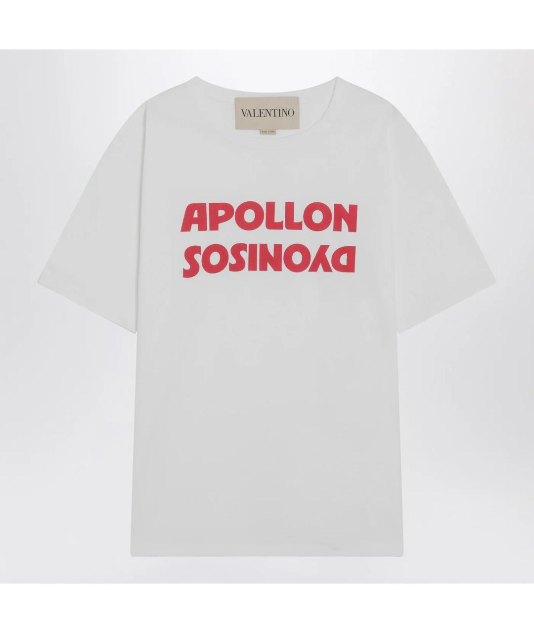 VALENTINO Белая хлопковая футболка, фото 3