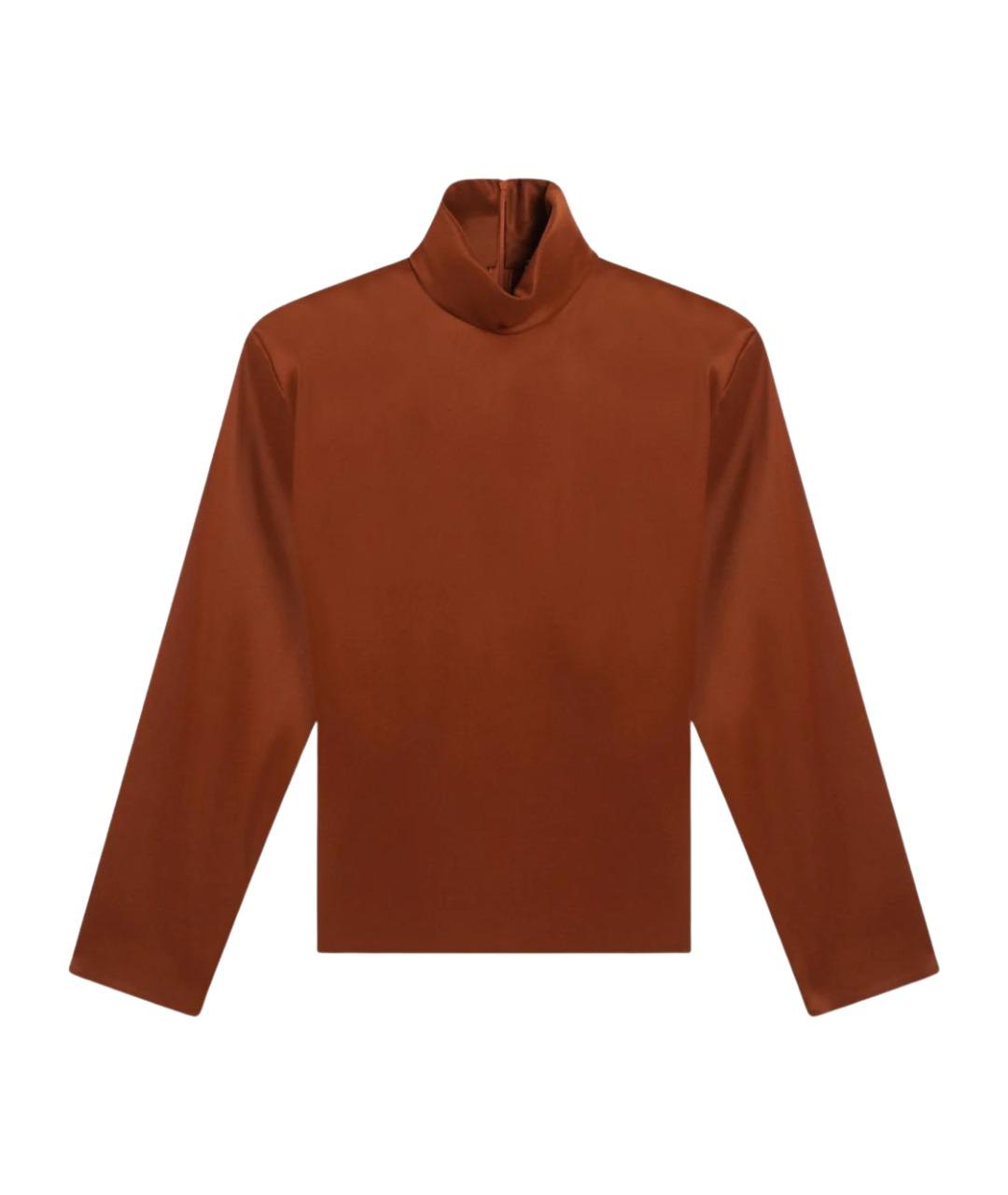 SAINT LAURENT Коричневая шелковая блузы, фото 1