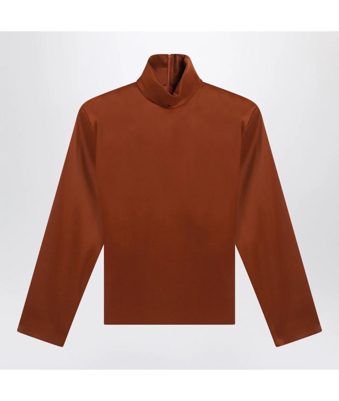 SAINT LAURENT Коричневая шелковая блузы, фото 3