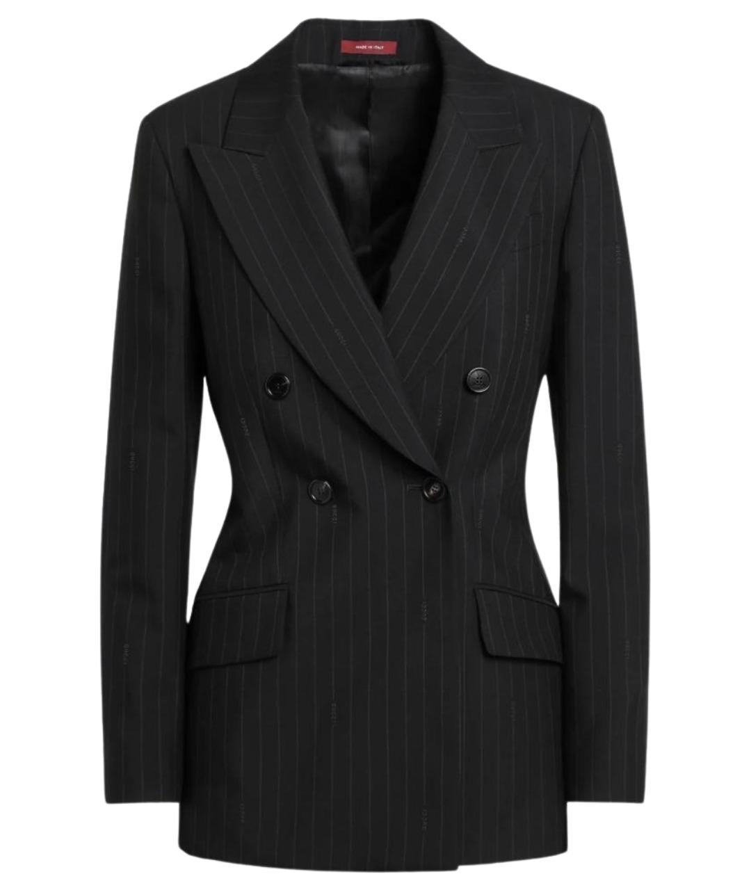 GUCCI Черный шерстяной жакет/пиджак, фото 1