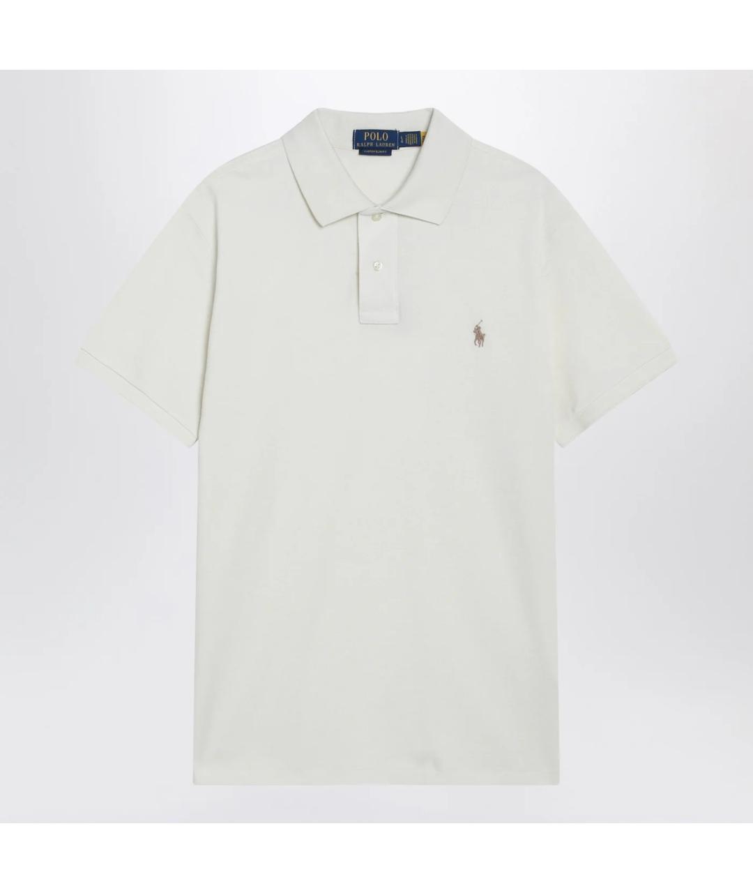 POLO RALPH LAUREN Белое хлопковое поло с коротким рукавом, фото 3