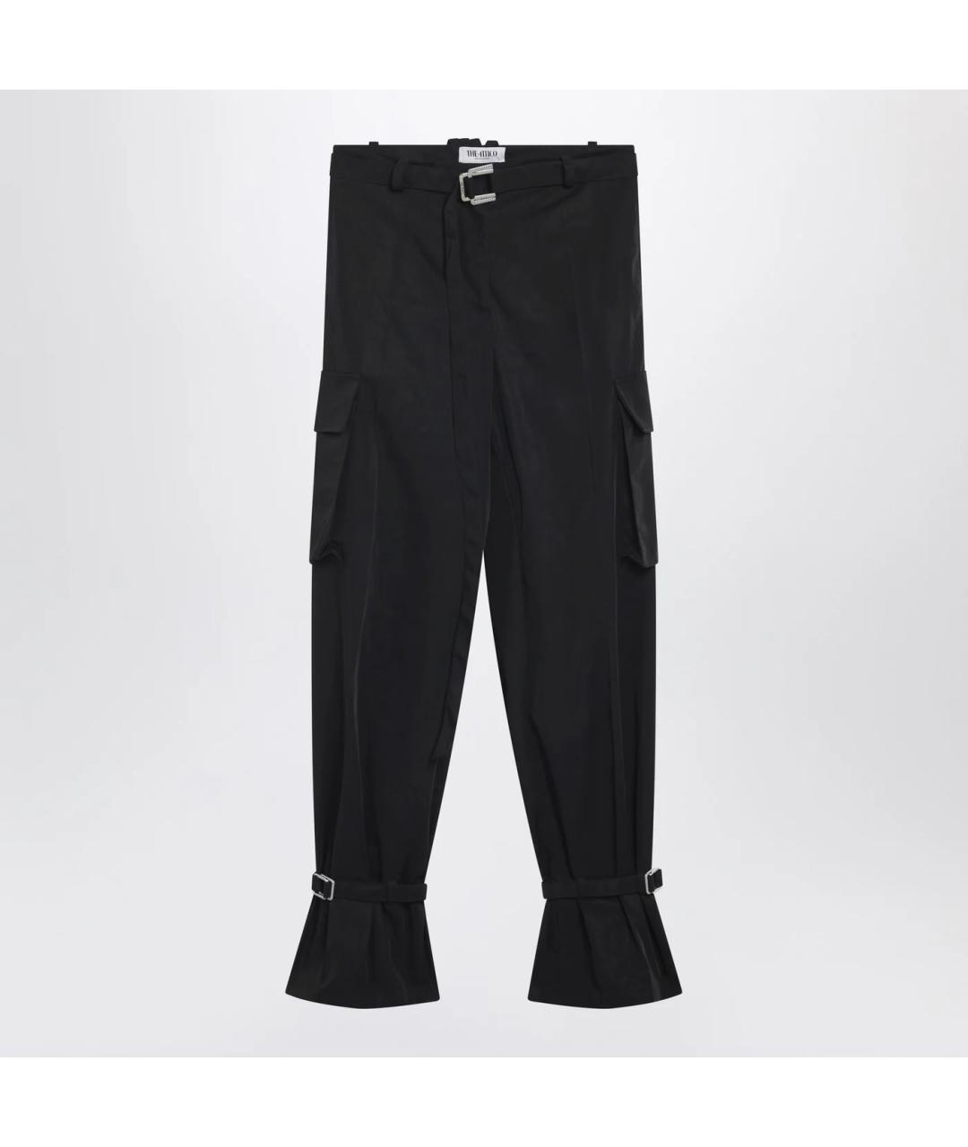 THE ATTICO Черные полиамидовые прямые брюки, фото 3