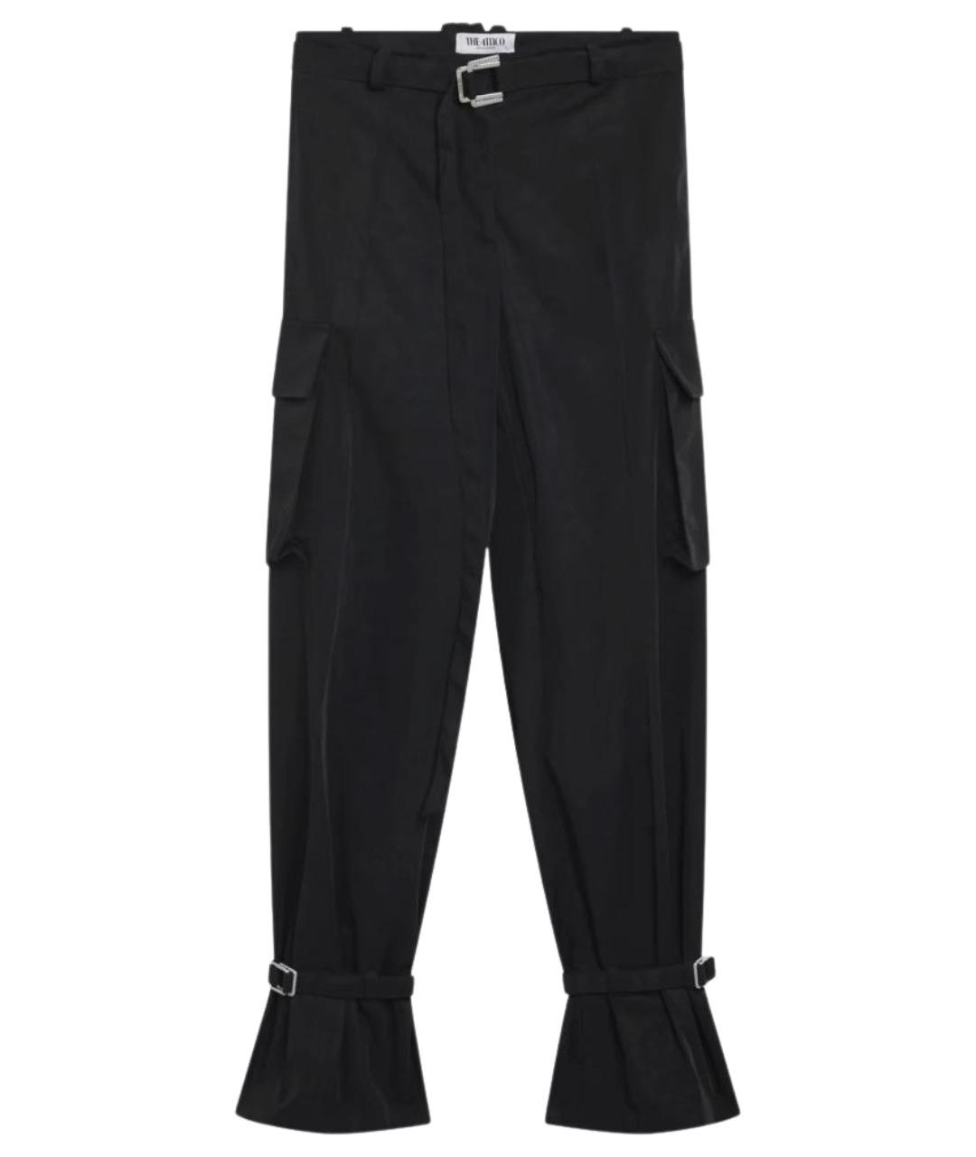 THE ATTICO Черные полиамидовые прямые брюки, фото 1