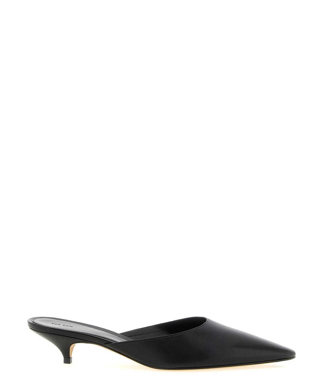 THE ROW Черные кожаные мюли, фото 1