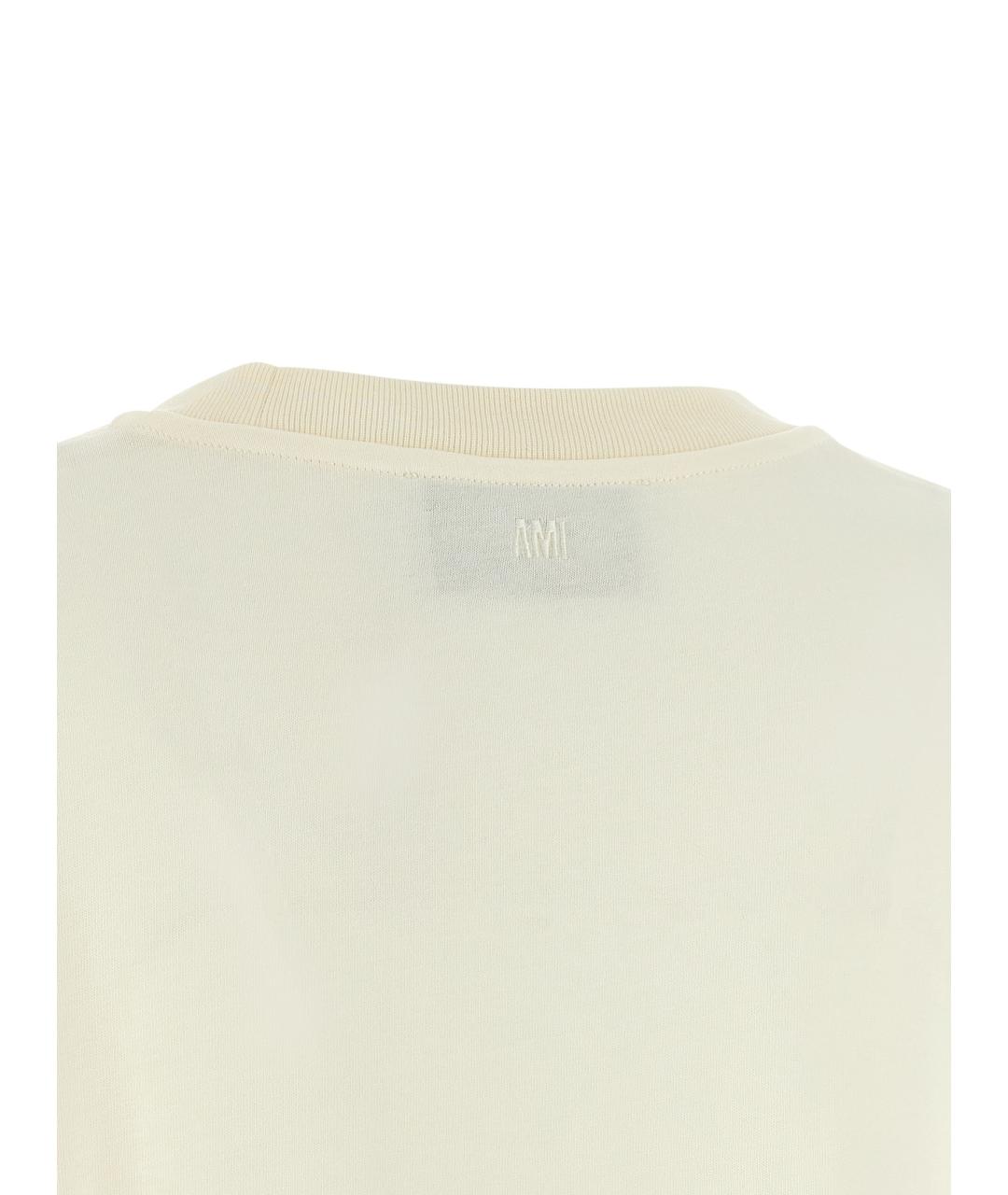 Ami Paris Белая хлопковая футболка, фото 4