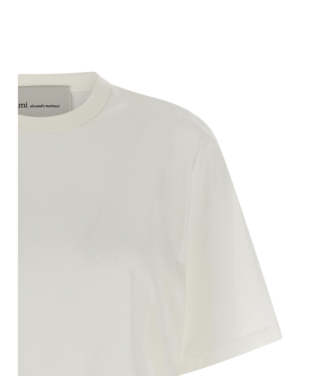 Ami Paris Белая хлопковая футболка, фото 3