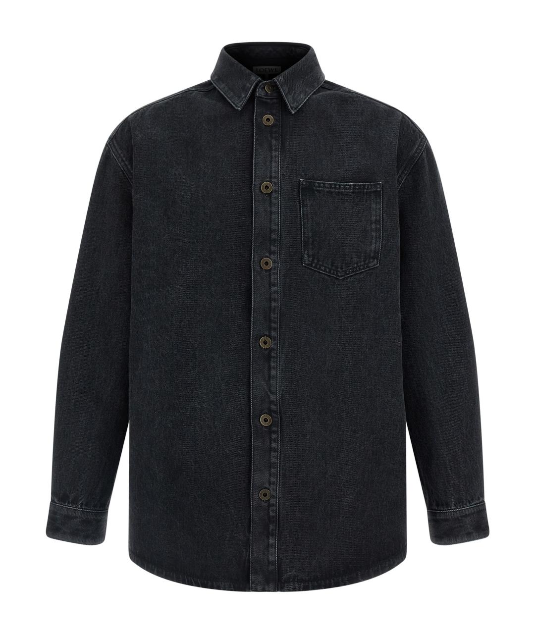 LOEWE Черная хлопковая кэжуал рубашка, фото 1