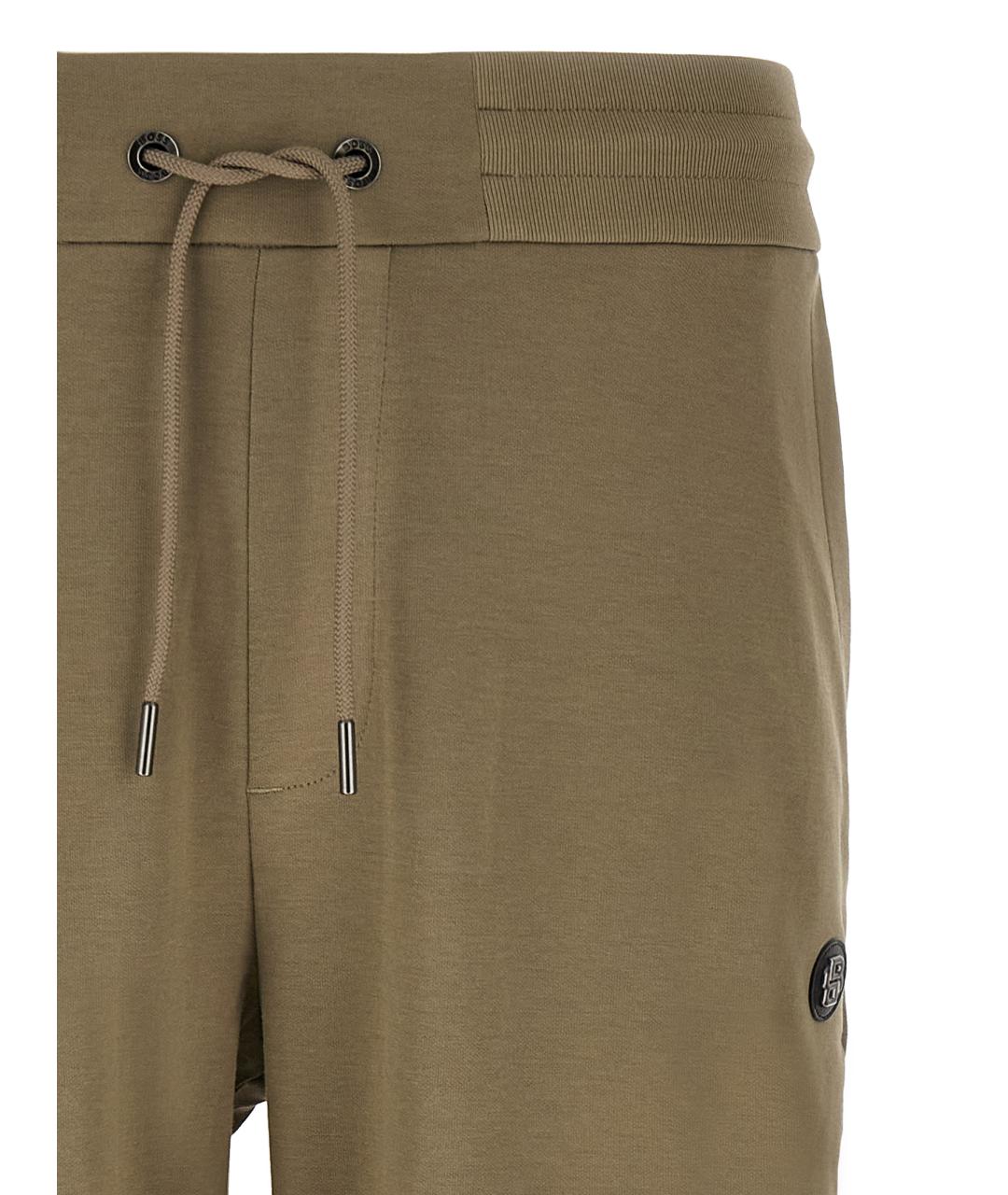 HUGO BOSS Зеленые хлопковые повседневные брюки, фото 3