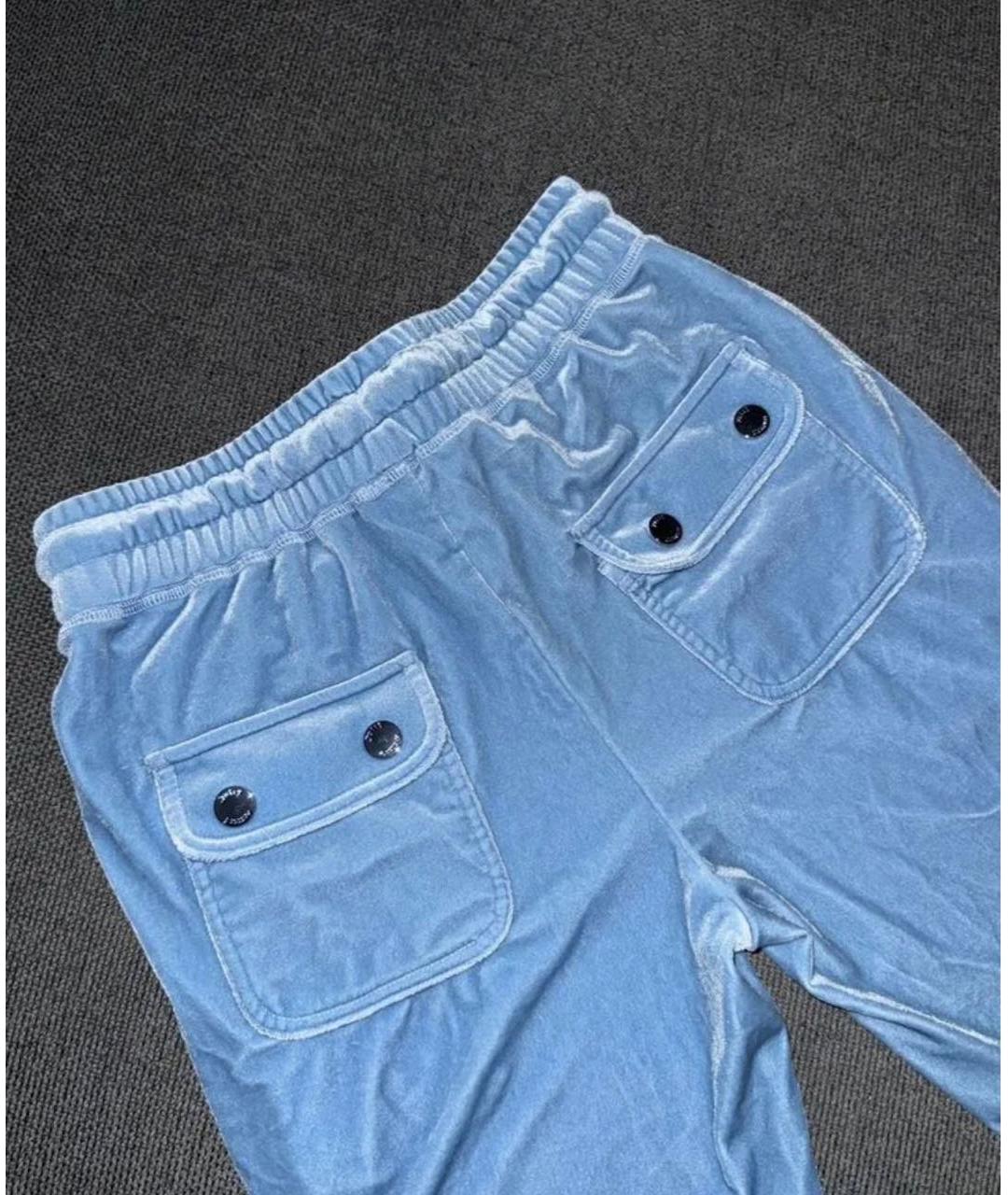 JUICY COUTURE Голубой велюровый костюм с брюками, фото 6