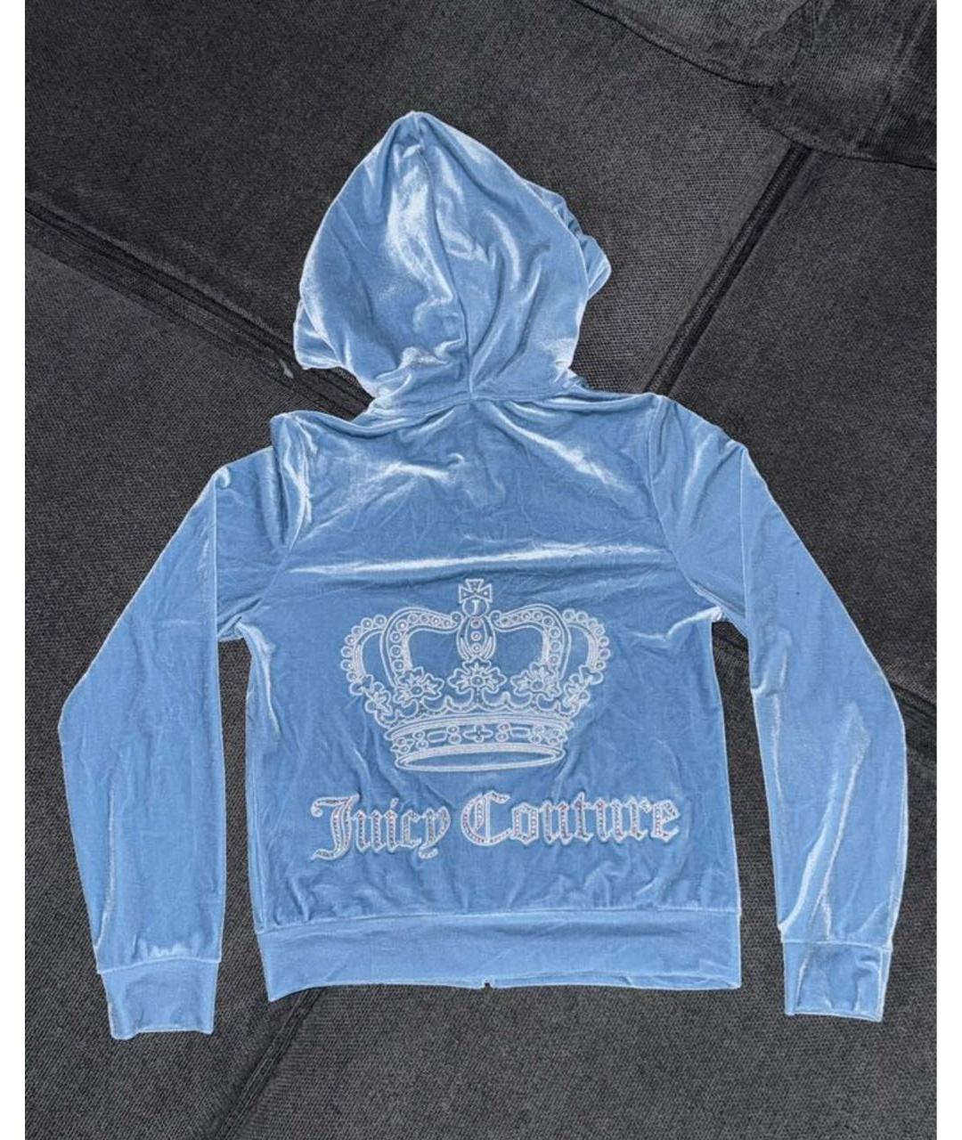 JUICY COUTURE Голубой велюровый костюм с брюками, фото 3