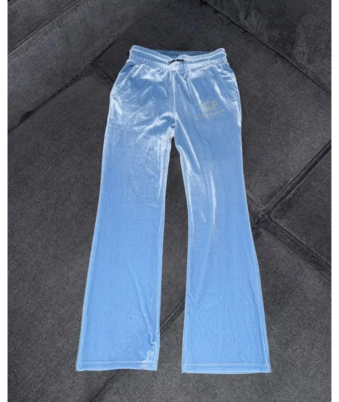 JUICY COUTURE Голубой велюровый костюм с брюками, фото 7